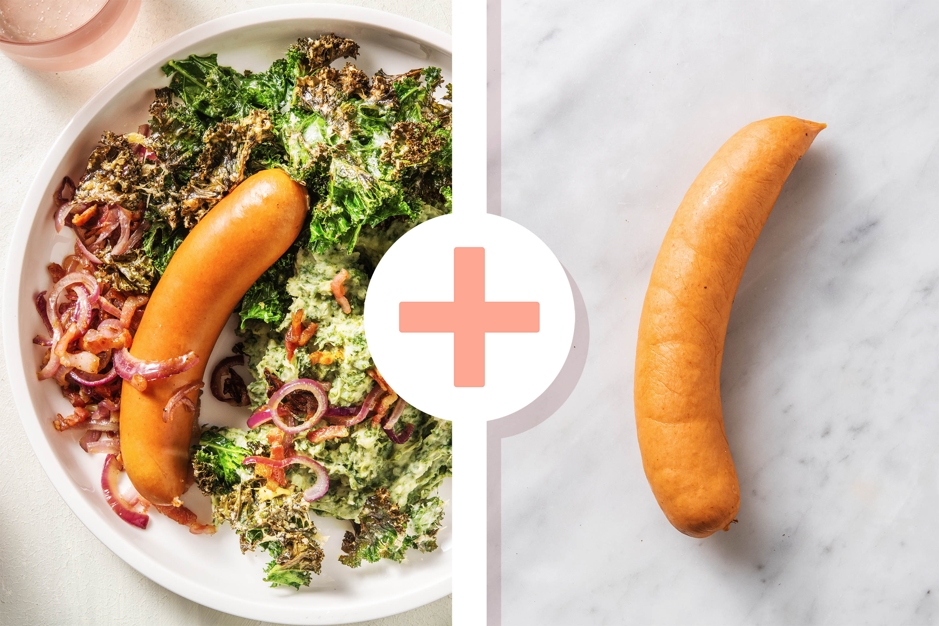 Stamppot met krokante boerenkool en zachte rode ui