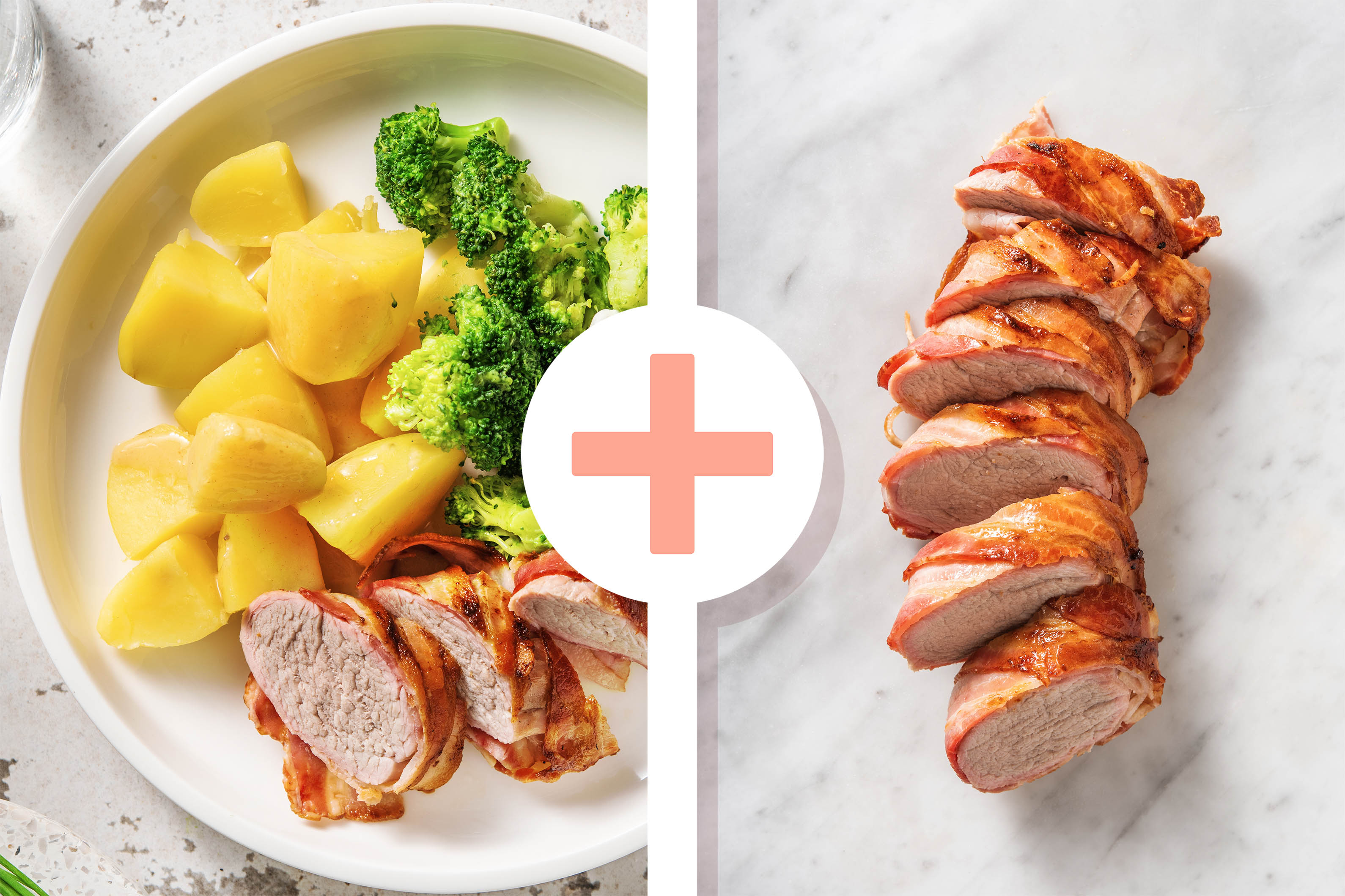 Double protein - Double portion de filet de porc aux brocolis et beurre aux herbes