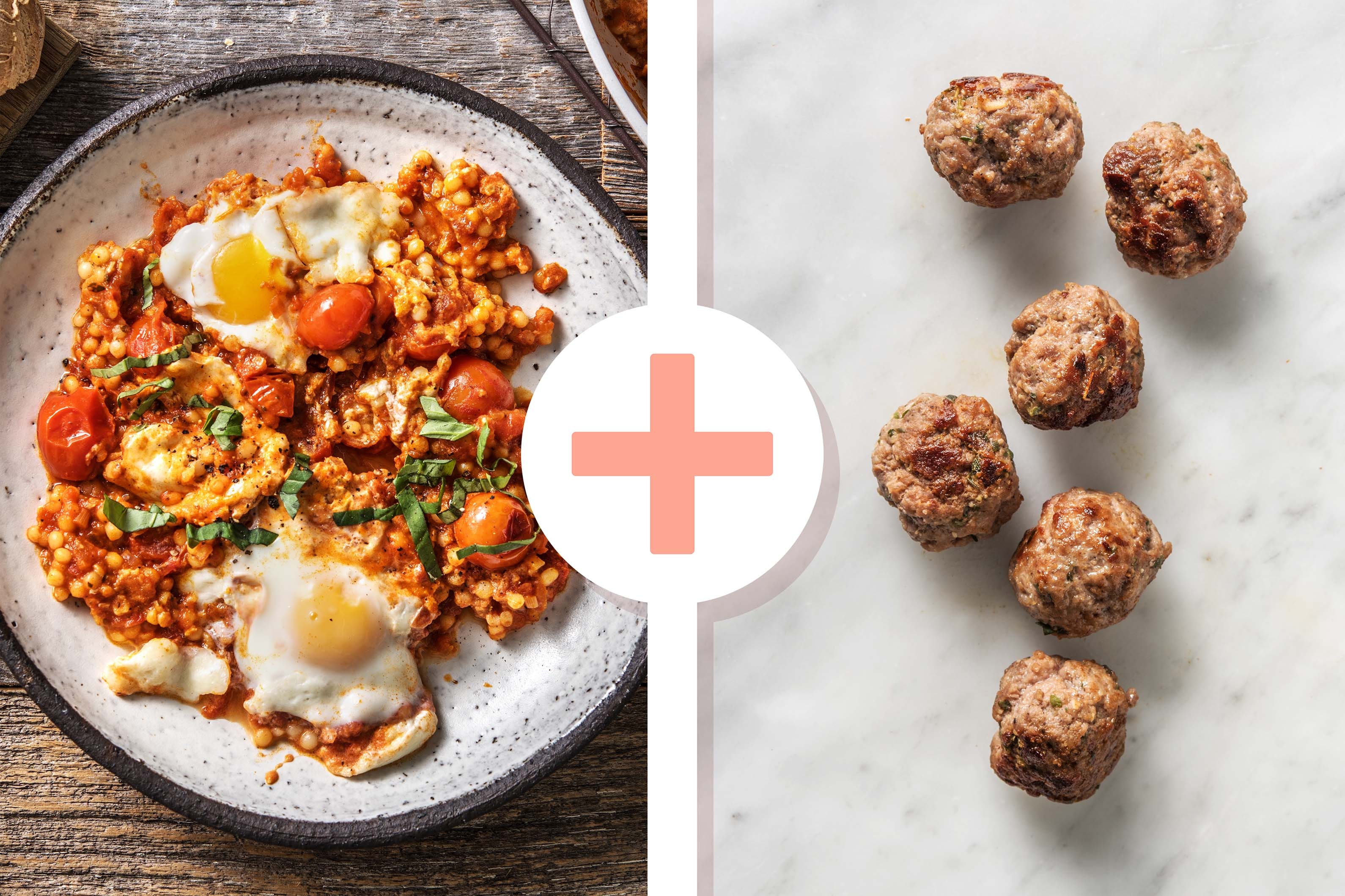 Shakshuka met buffelmozzarella en parelcouscous