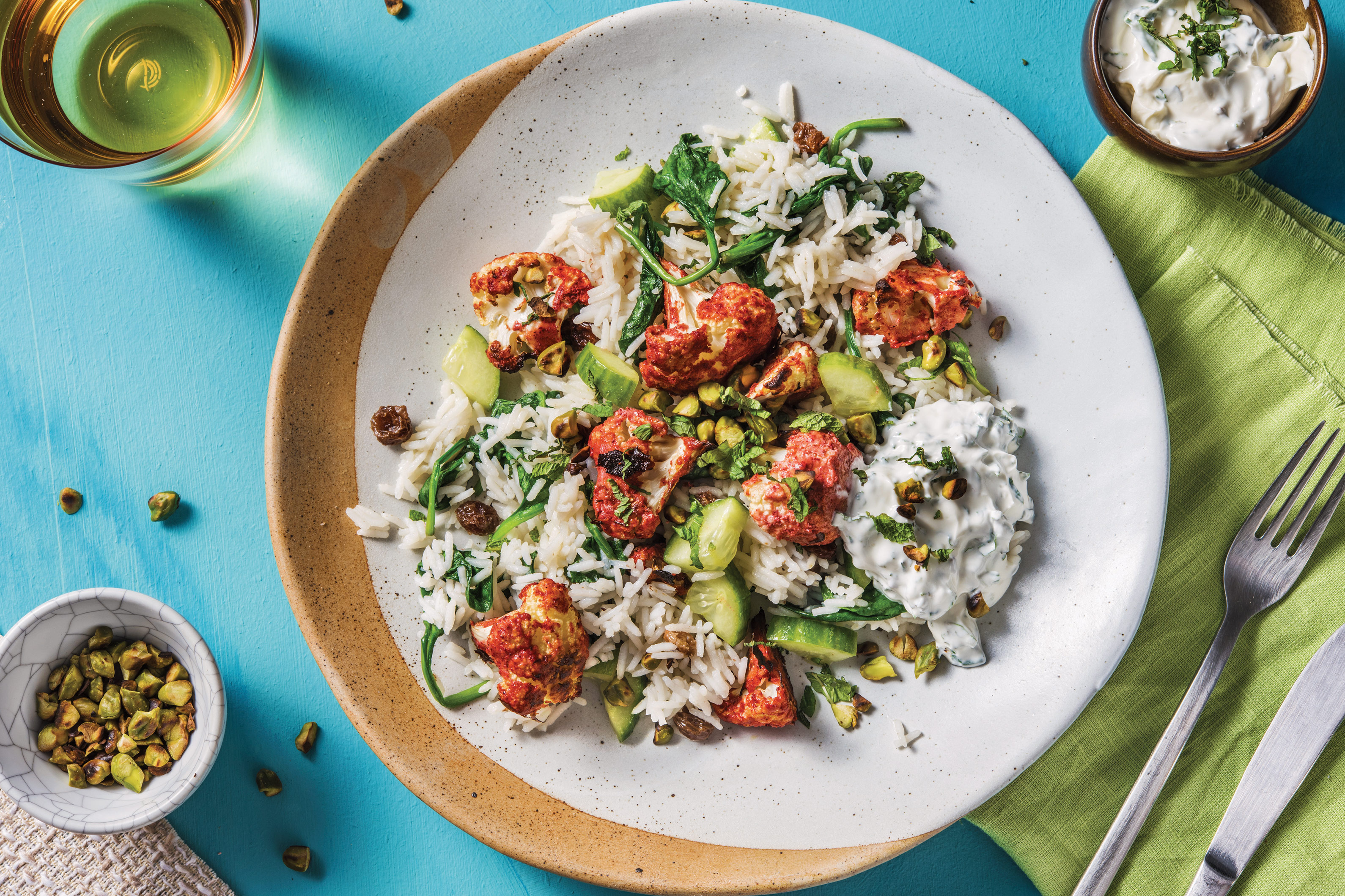 Tandoori Cauliflower & Spinach Rice Pilaf