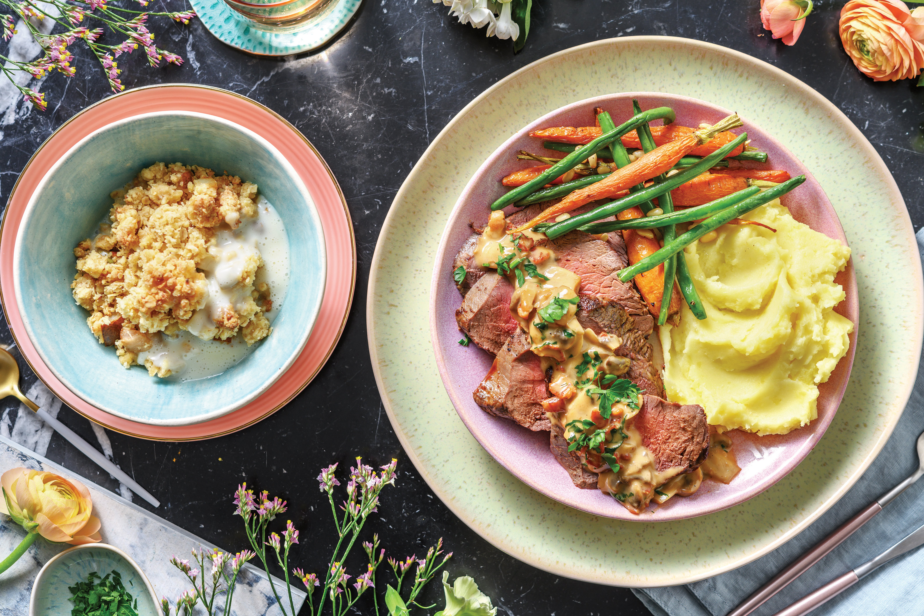 Premium Beef Fillet Steak with Bacon-Mushroom Sauce & Mashed Potato