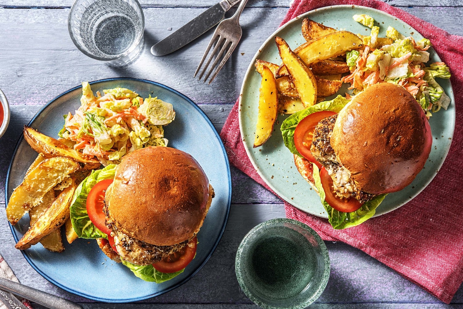 Hähnchen-Burger mit Käse