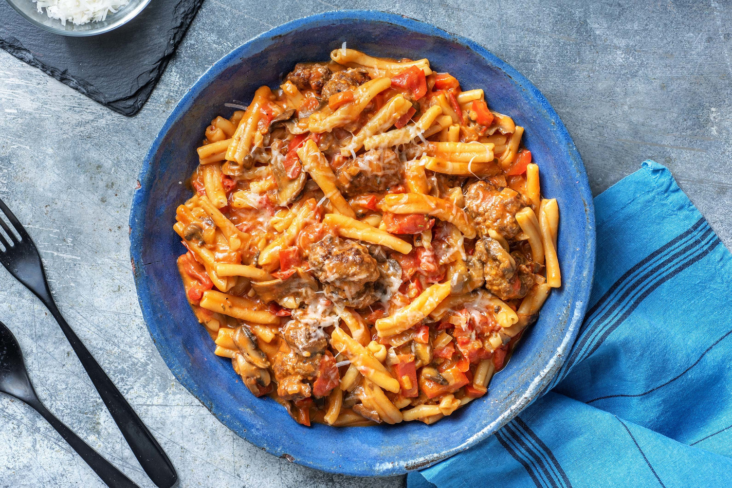 Pâtes aux boulettes de viande