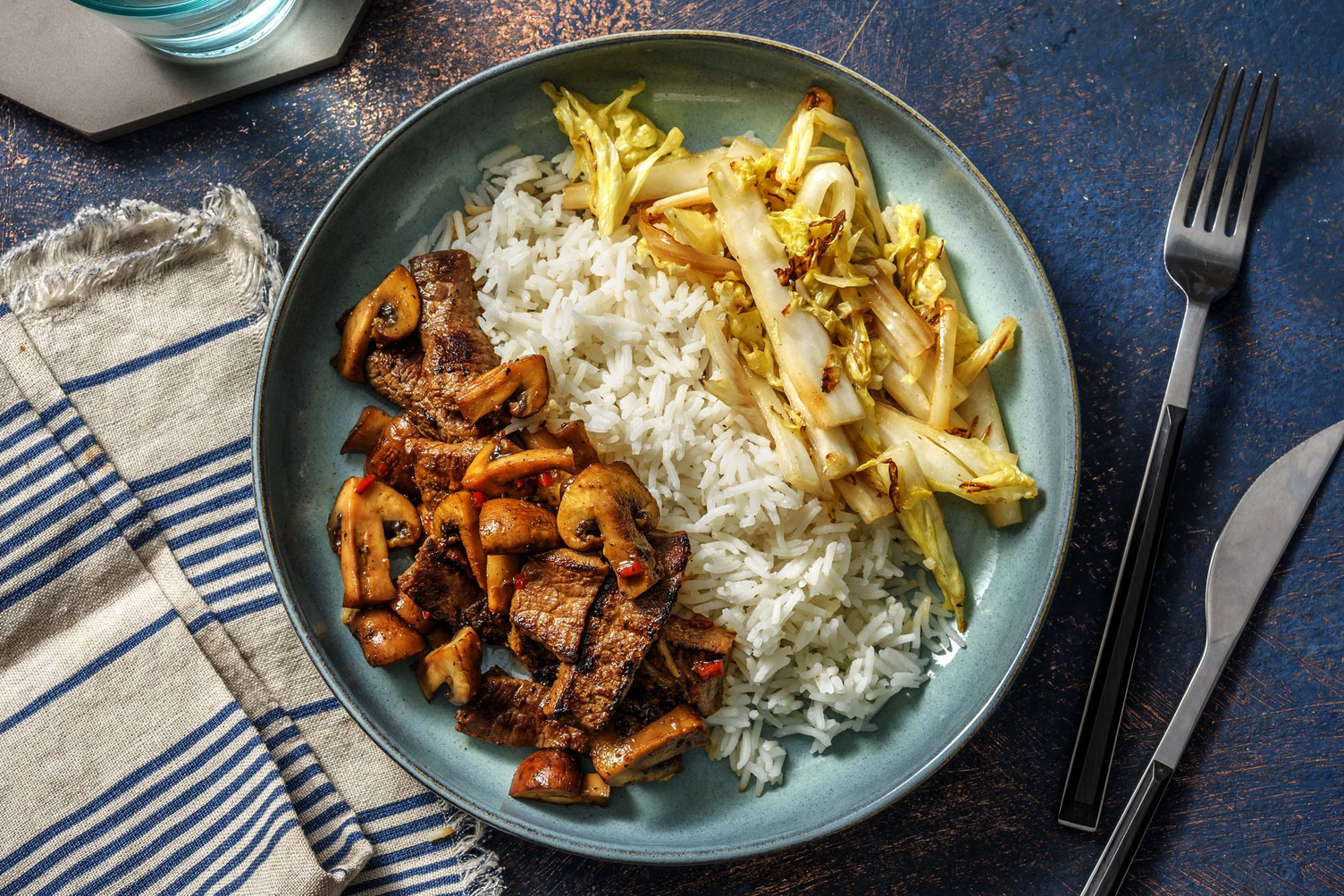 Émincés de boeuf à la coréenne avec du riz