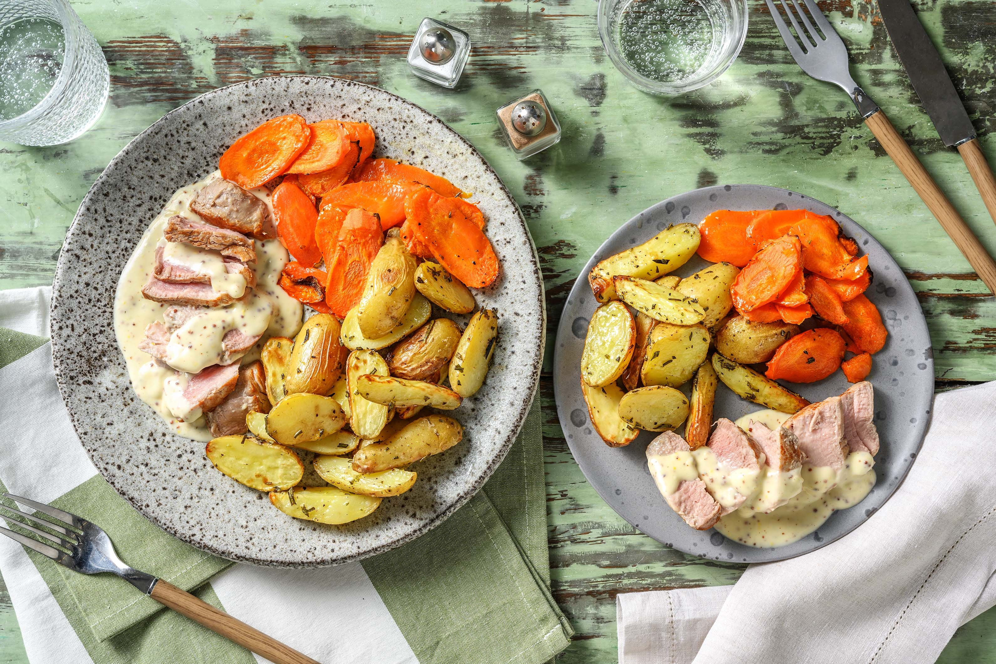 Saftiges Schweinefilet mit Senfrahm