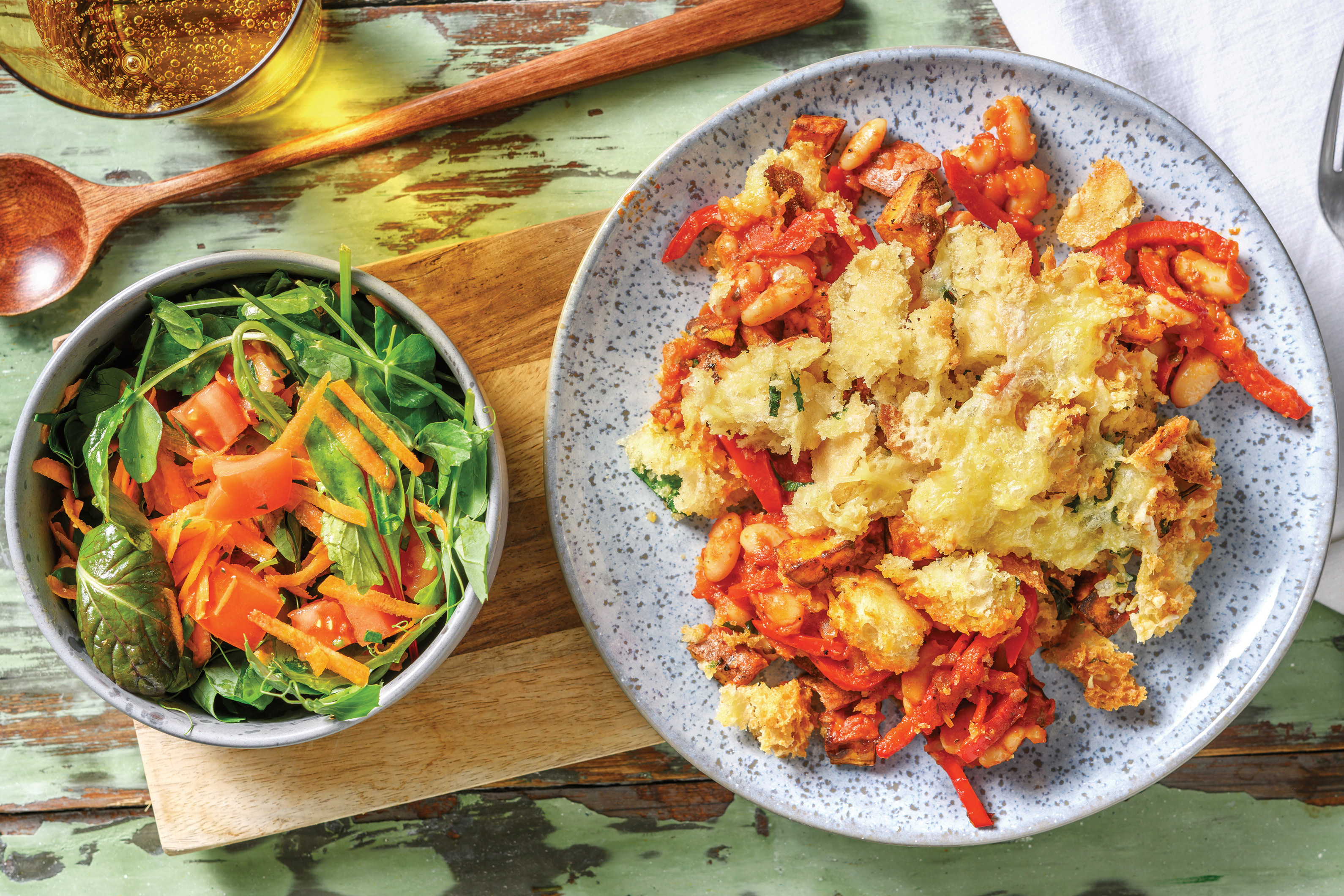 Cheddar-Crusted Smokey Cannellini Bean Pie