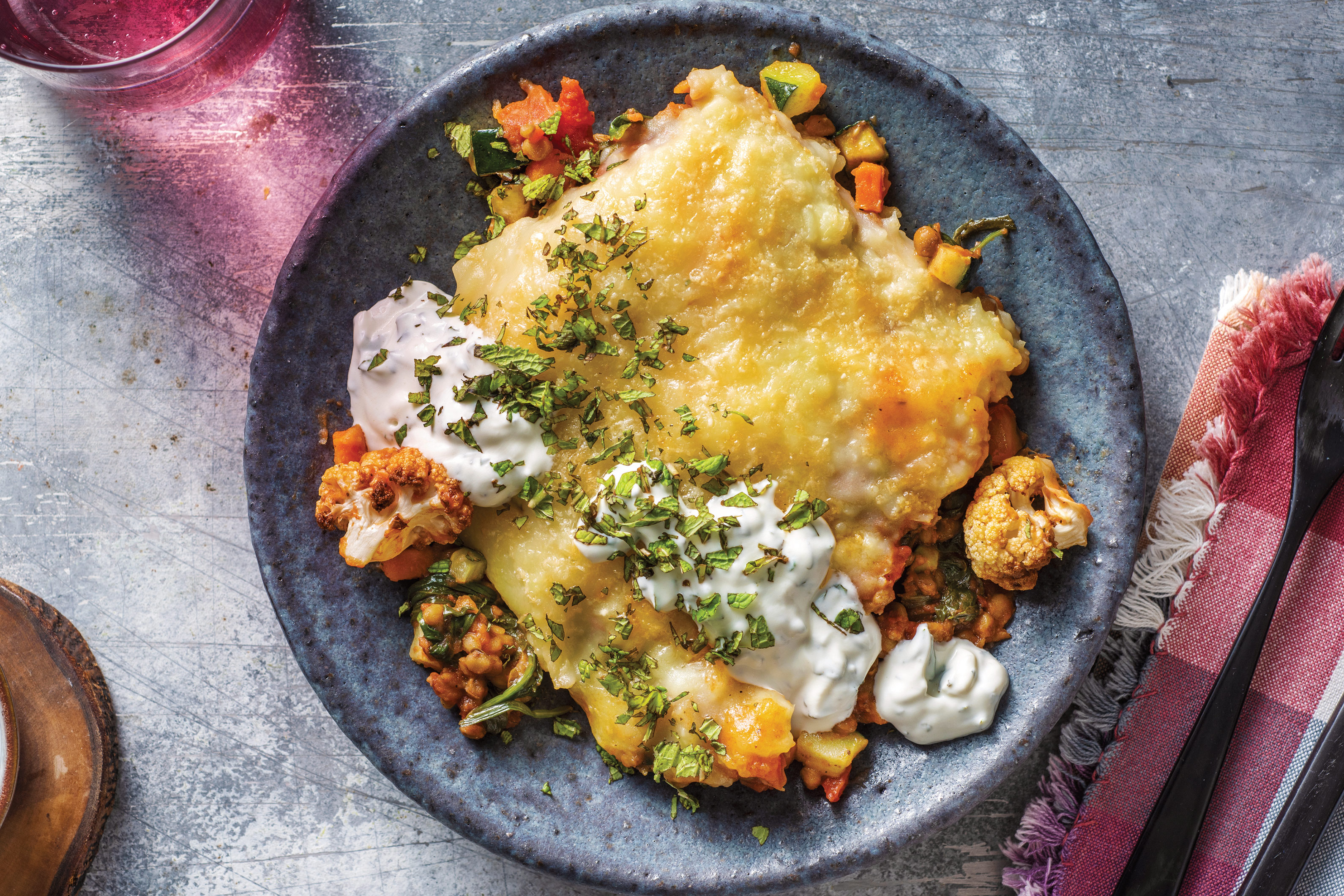 Veggie-Loaded Lentil & Cauliflower Pie