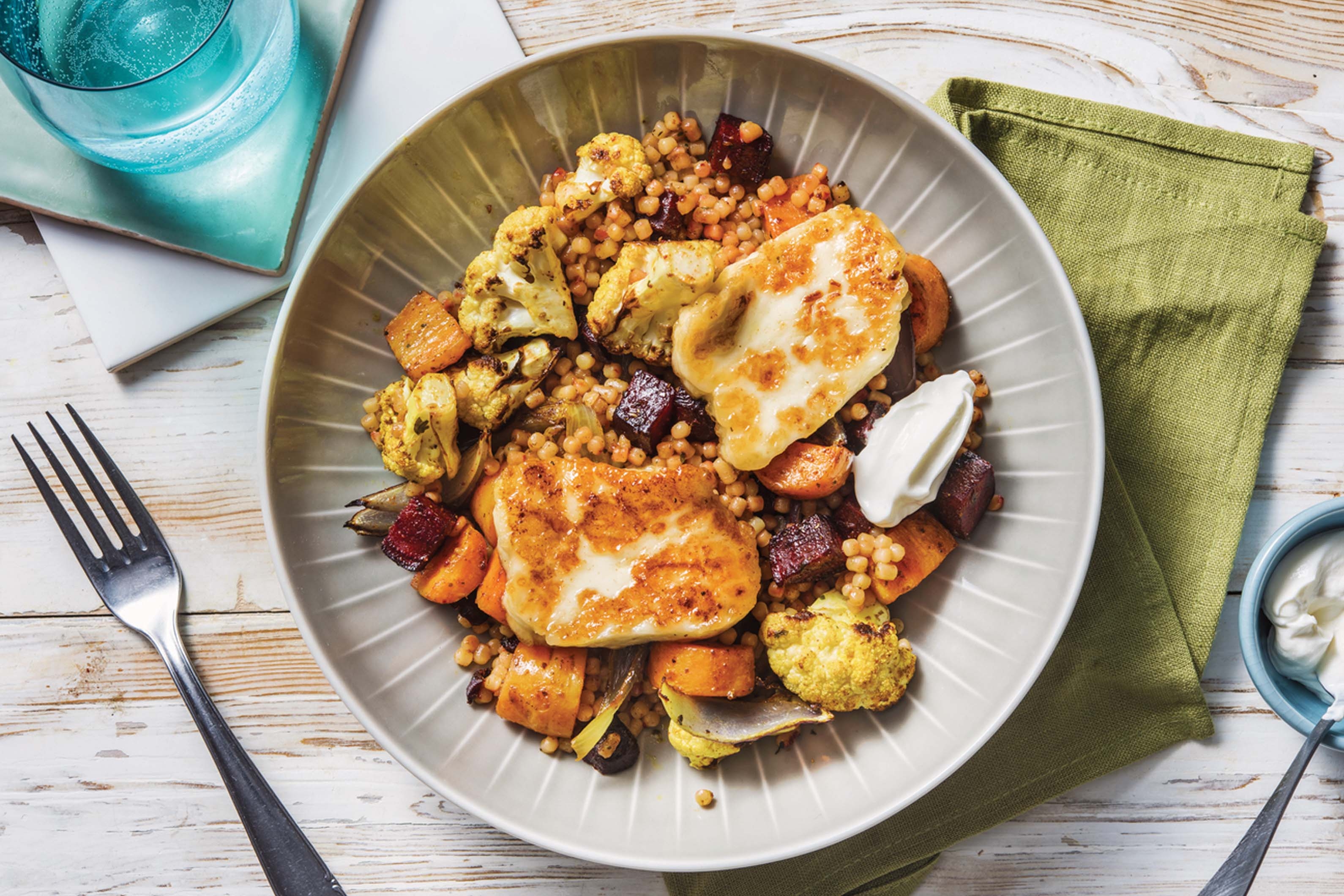 Honey Haloumi & Roasted Cauliflower Bowl