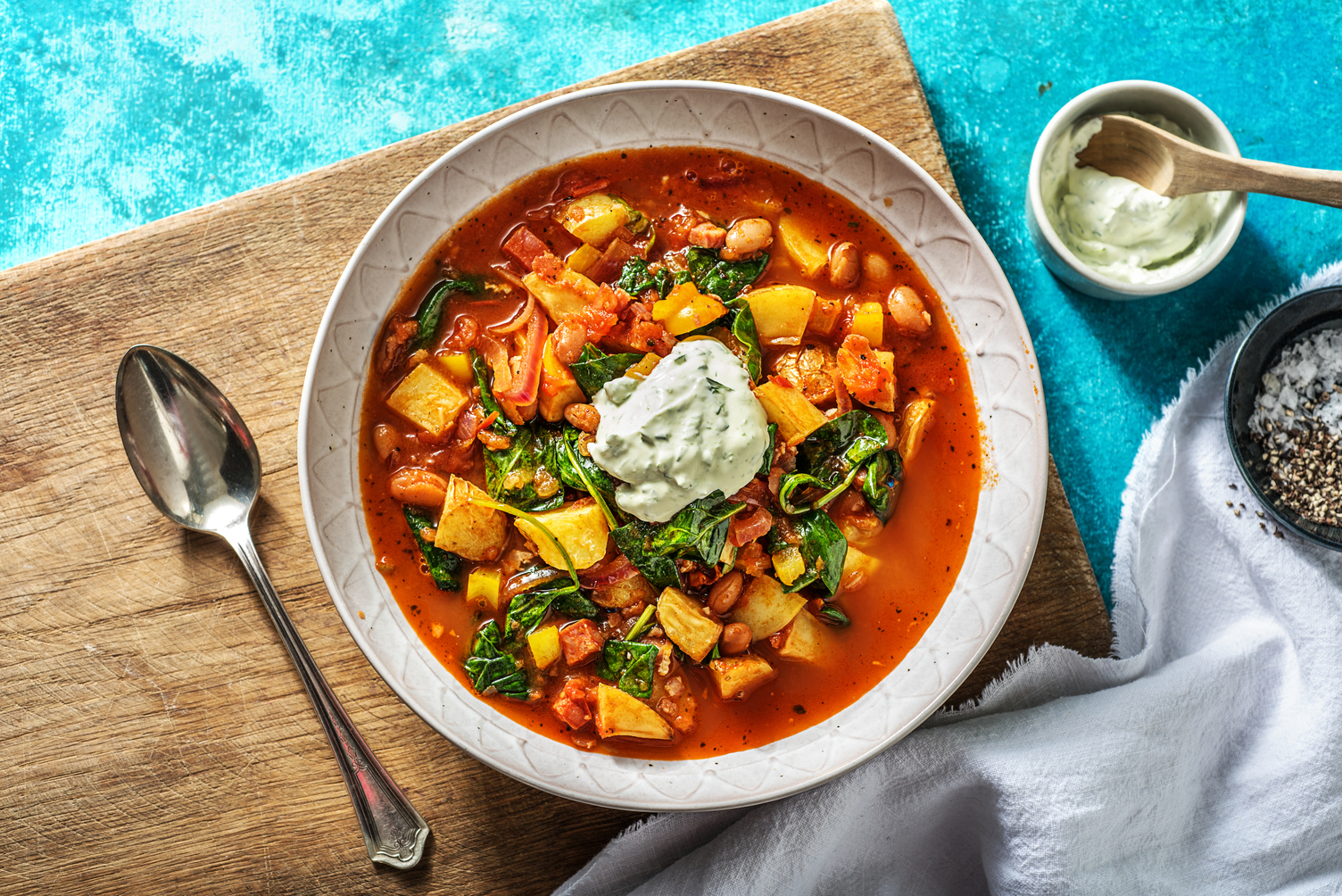 Würzig-scharfer Borlotti-Bohnen-Eintopf