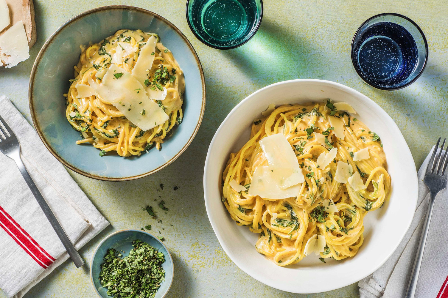 Spaghetti mit Paprika-Mascarpone-Soße