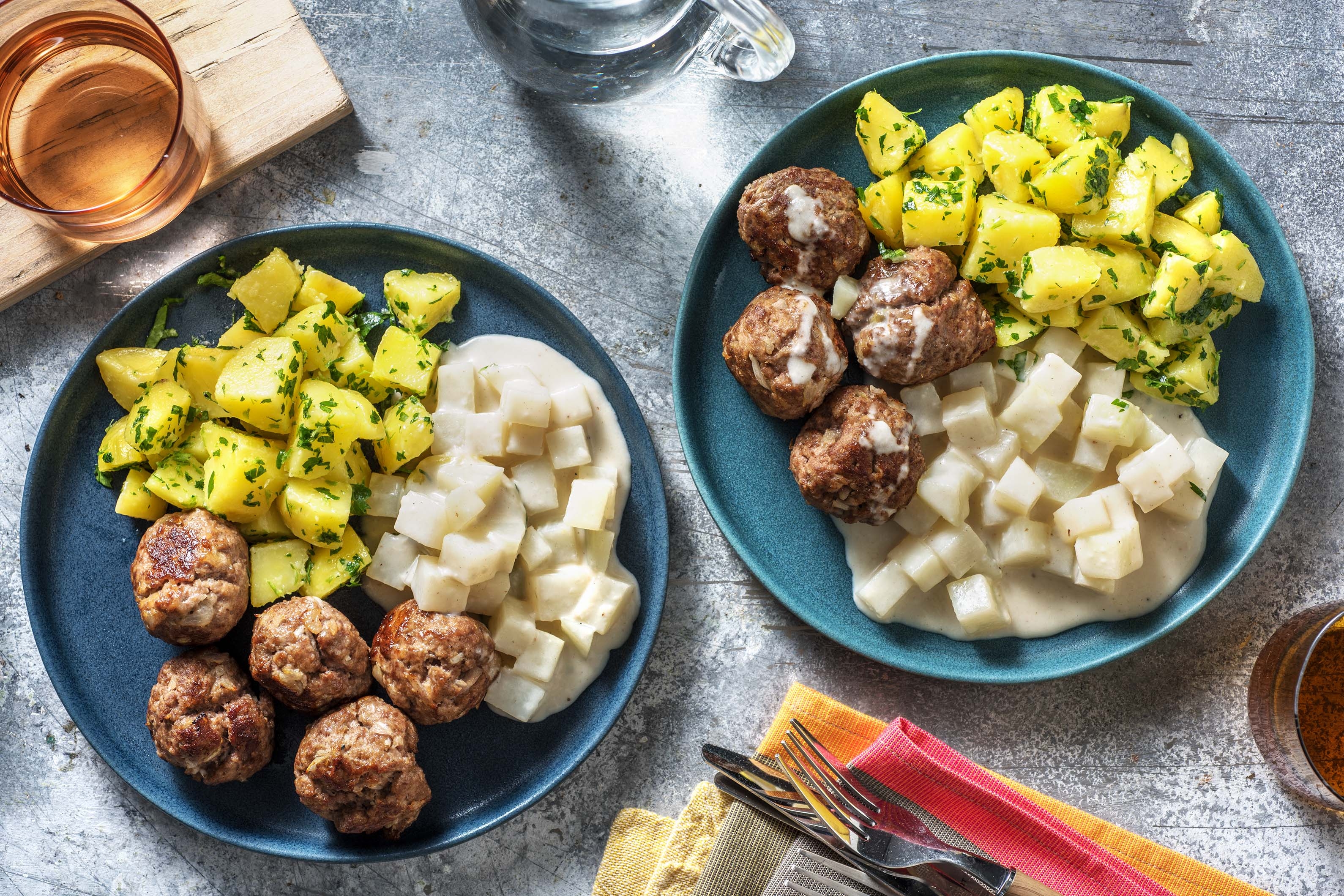 Bouletten mit Rahmkohlrabi