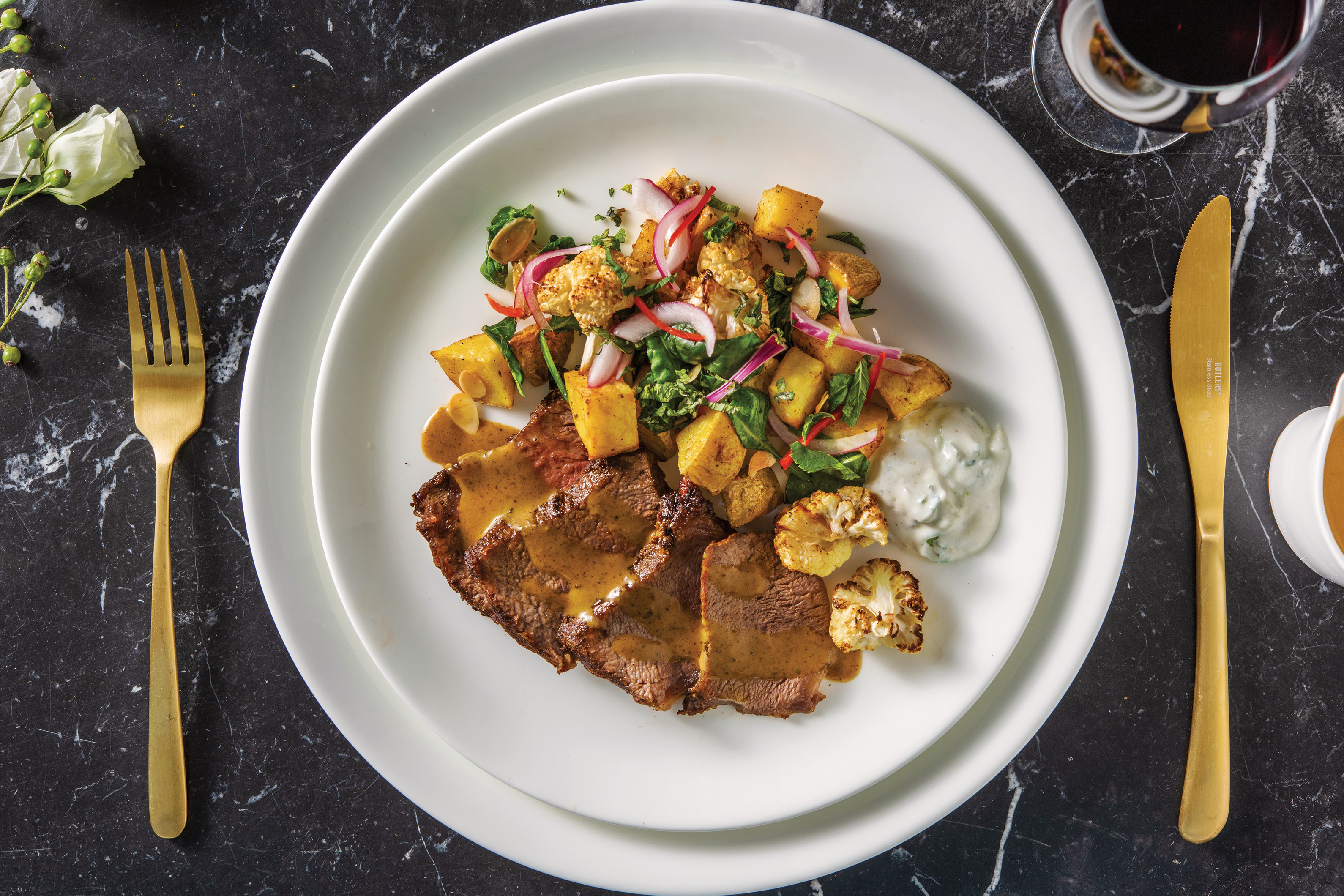 Seared Lamb Rump & Bengal Coconut Sauce