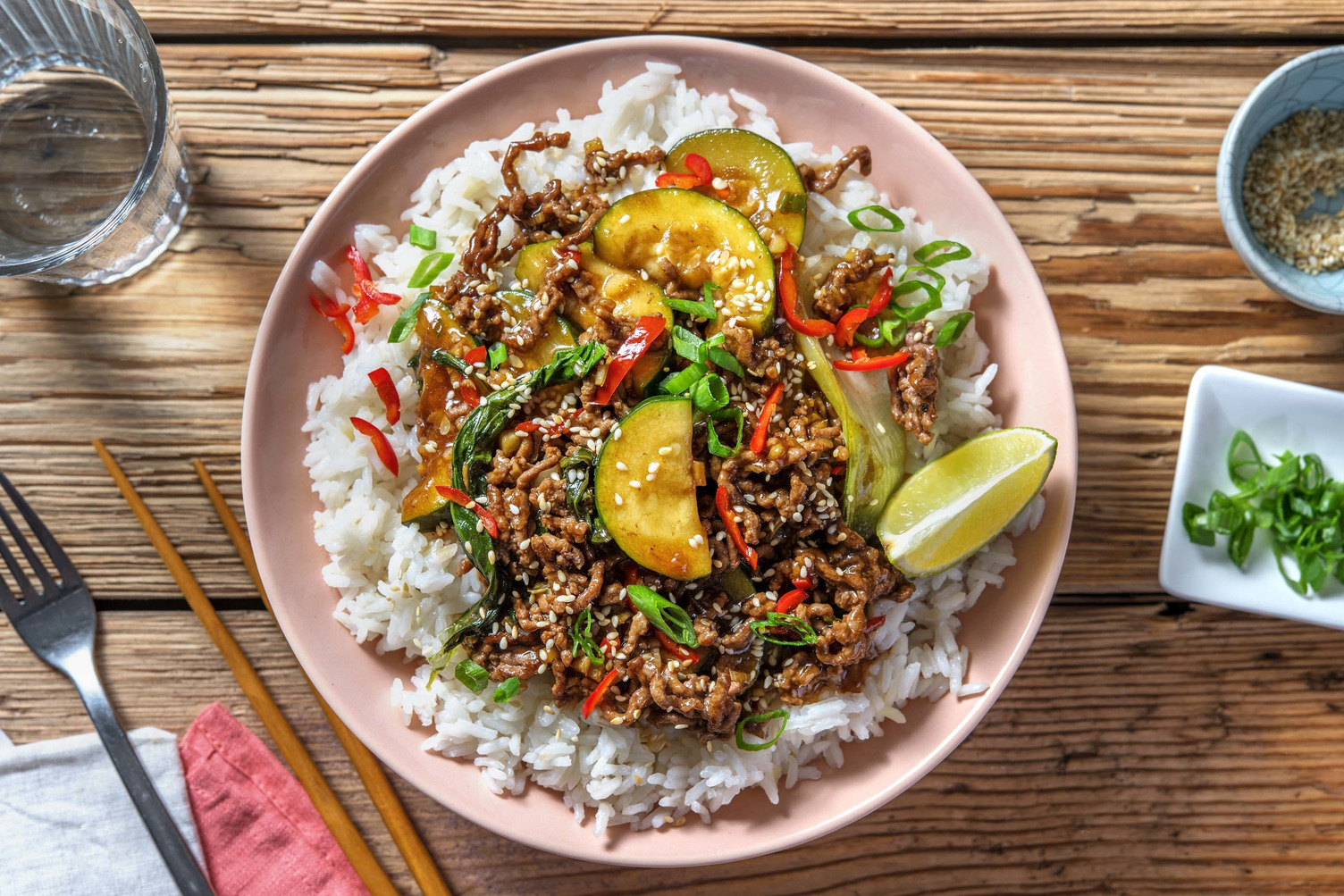 Asiatische Hackfleischpfanne mit Baby-Pak-Choi