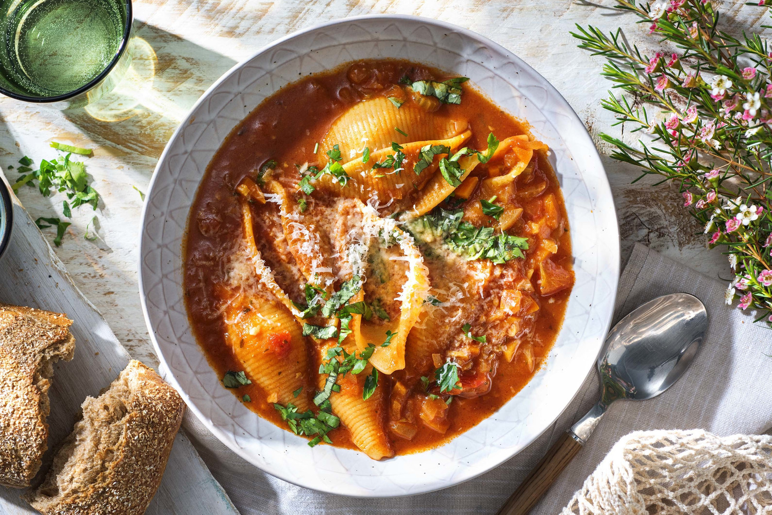 Minestrone accompagné de ciabatta