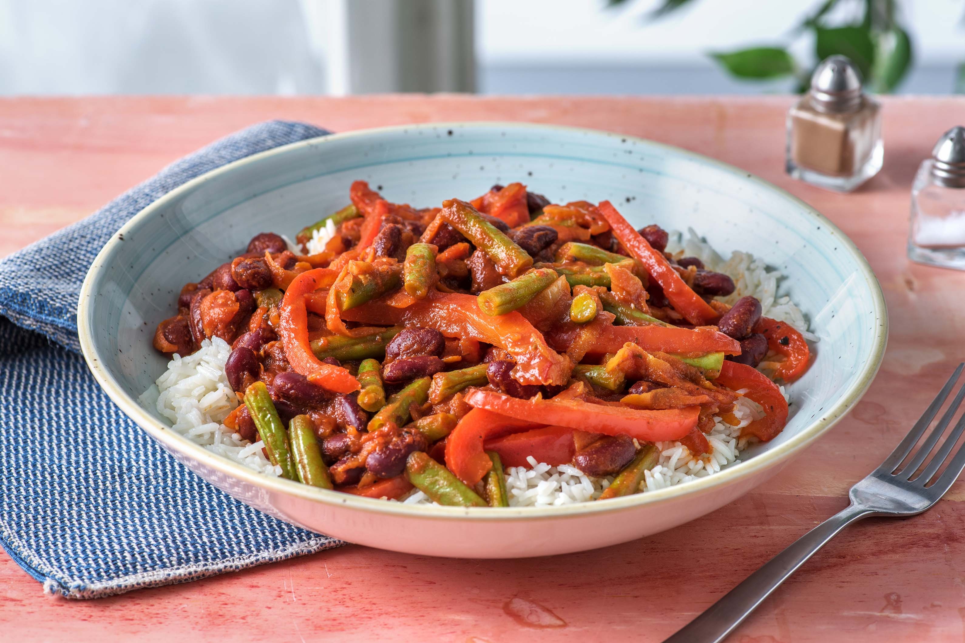 Chili sin carne et riz basmati