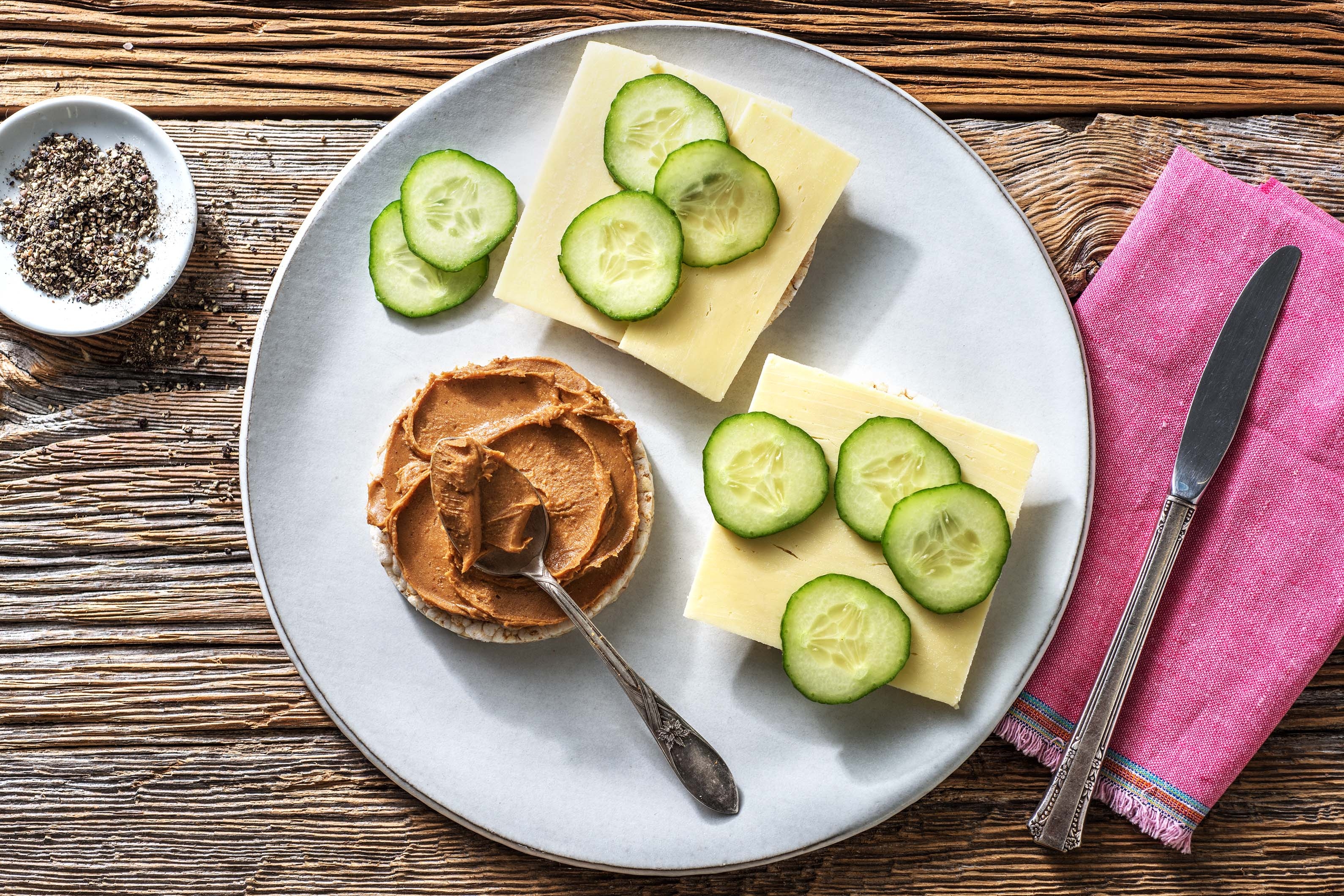 Speltwafels met pindakaas