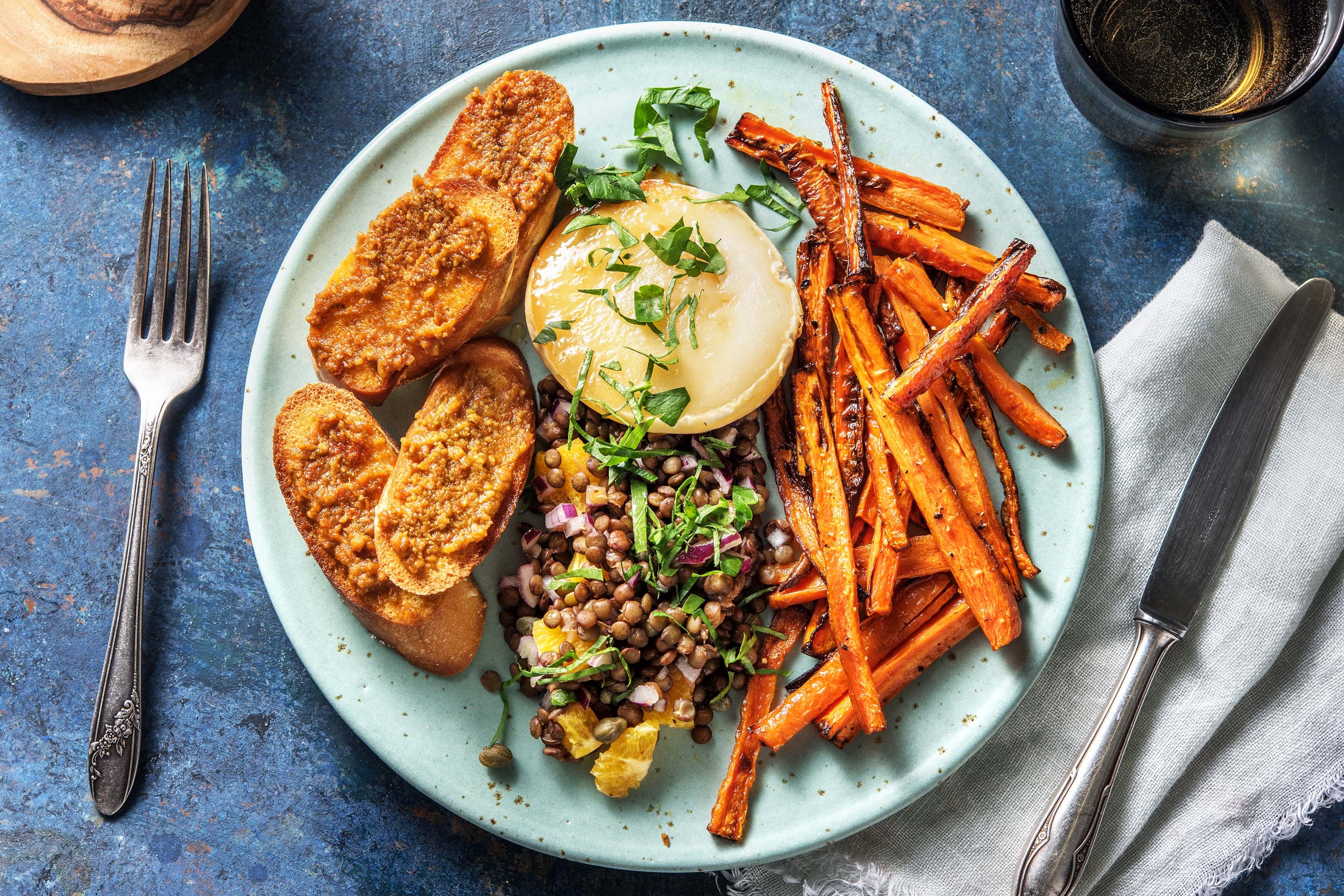 Salade de lentilles au fromage de chèvre