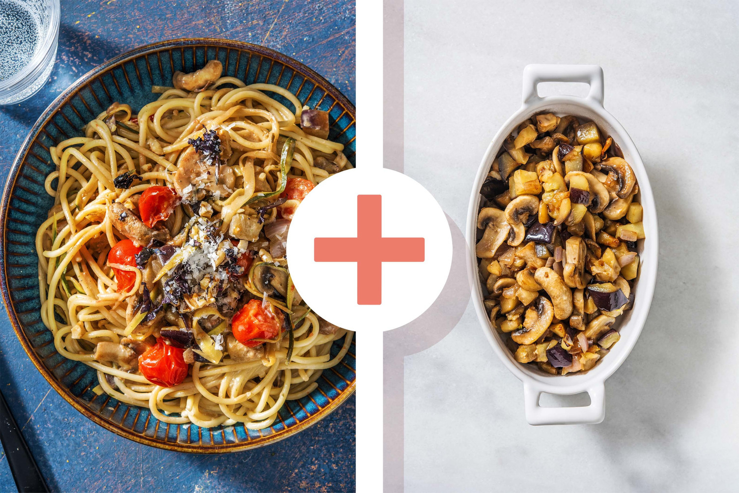 Pâtes de courgette et sauce crémeuse aux herbes