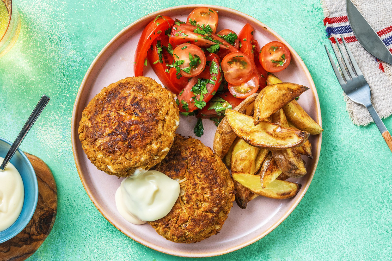 Zelfgemaakte vegetarische burgers