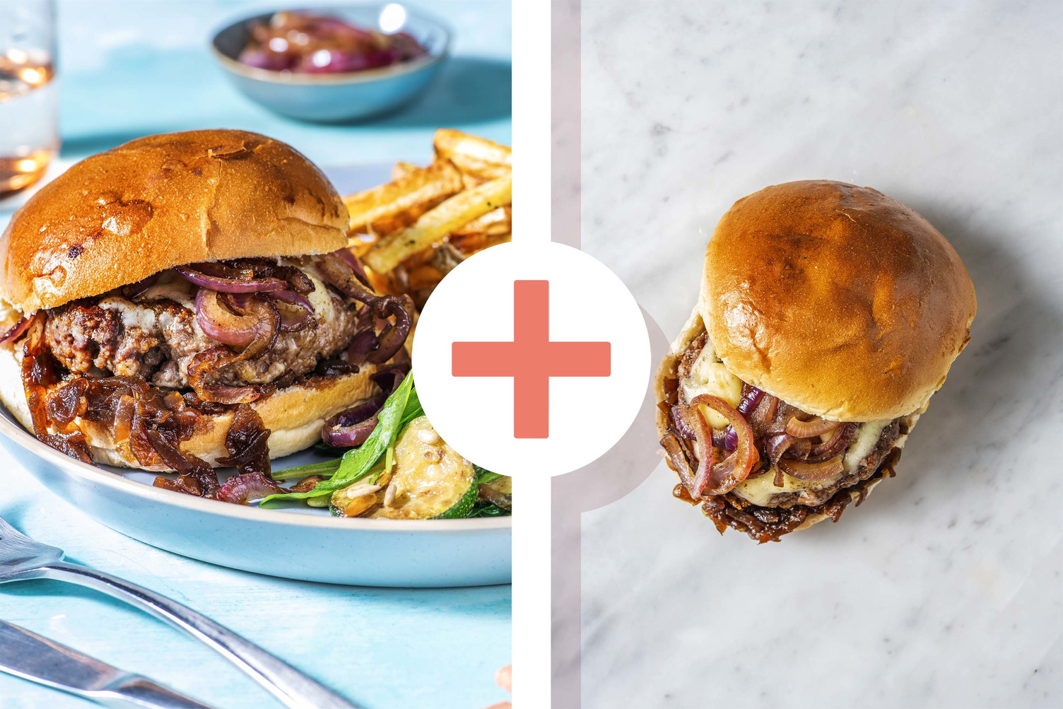 Dubbele portie wildzwijnburger met uienchutney