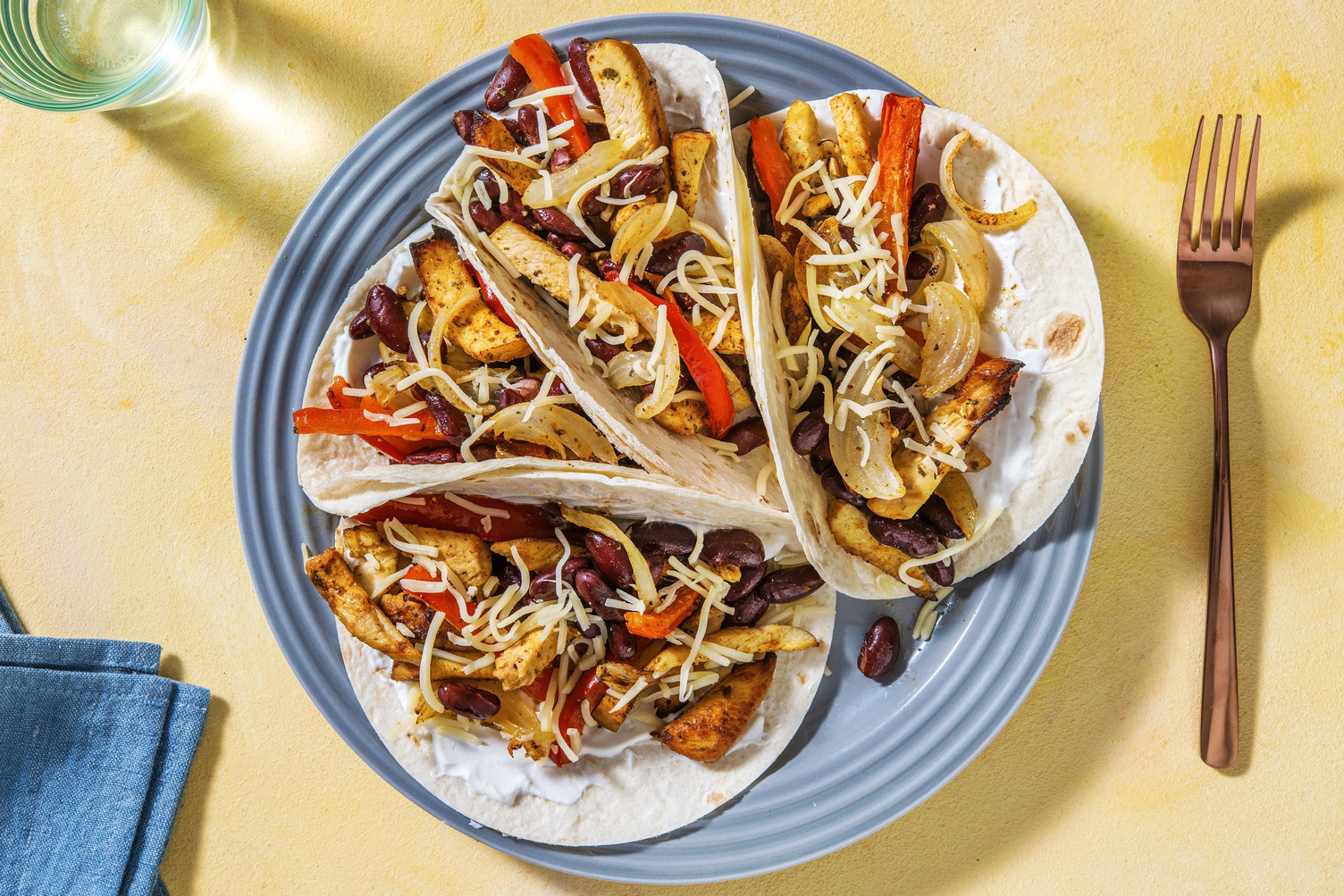 One-Tray-Fajitas mit Hähnchen