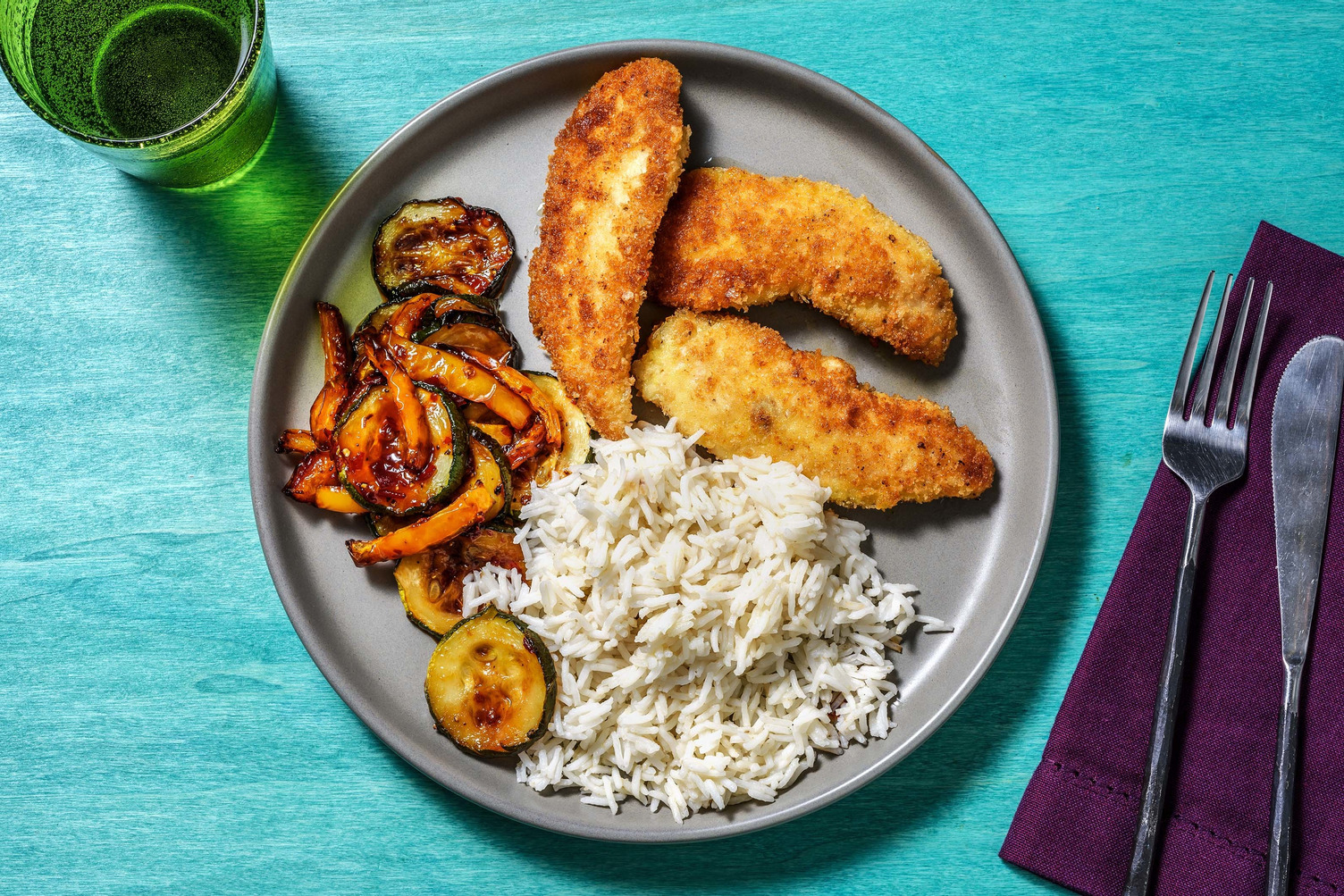 Poulet en croûte et légumes rôtis