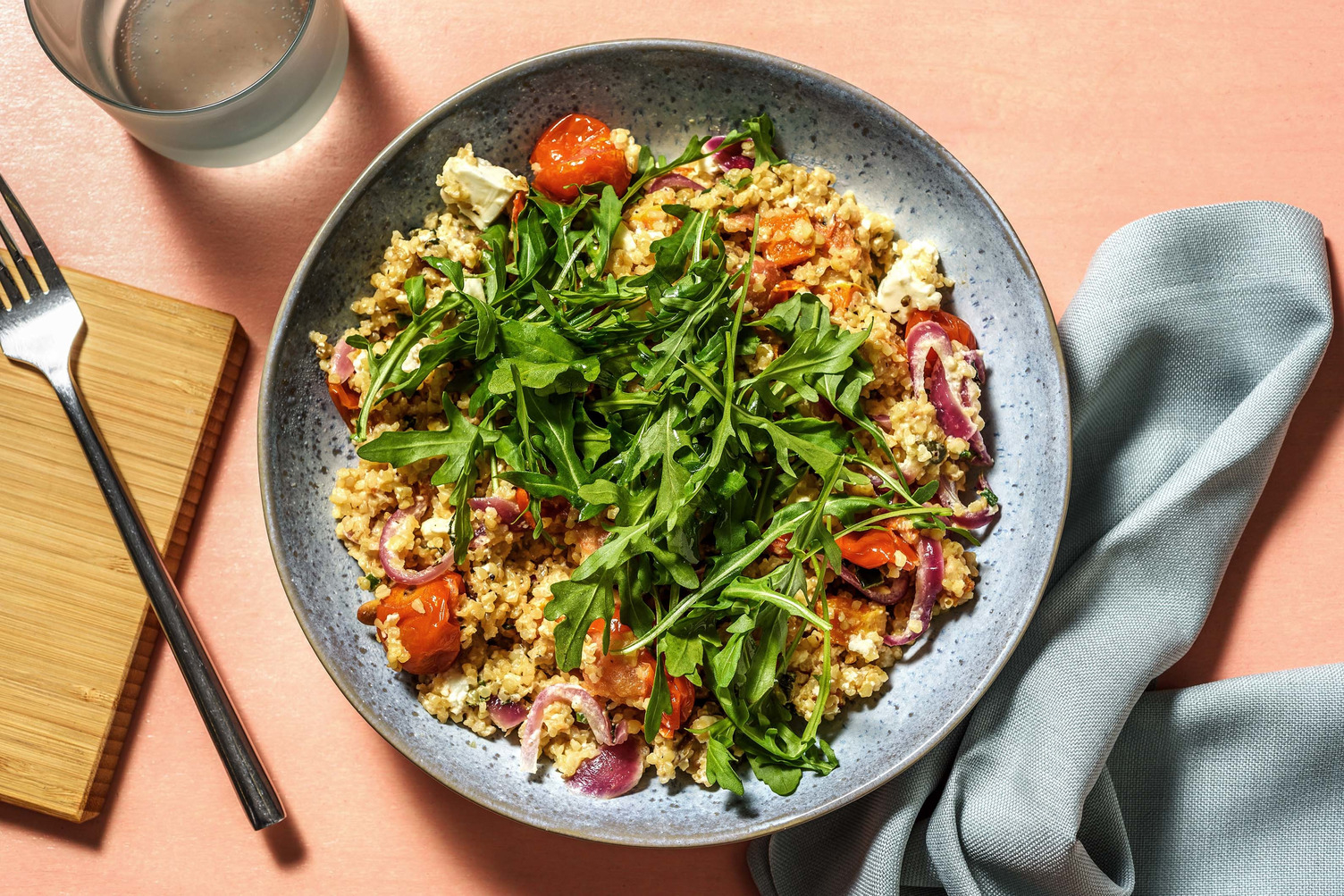 Warme bulgursalade met pompoen