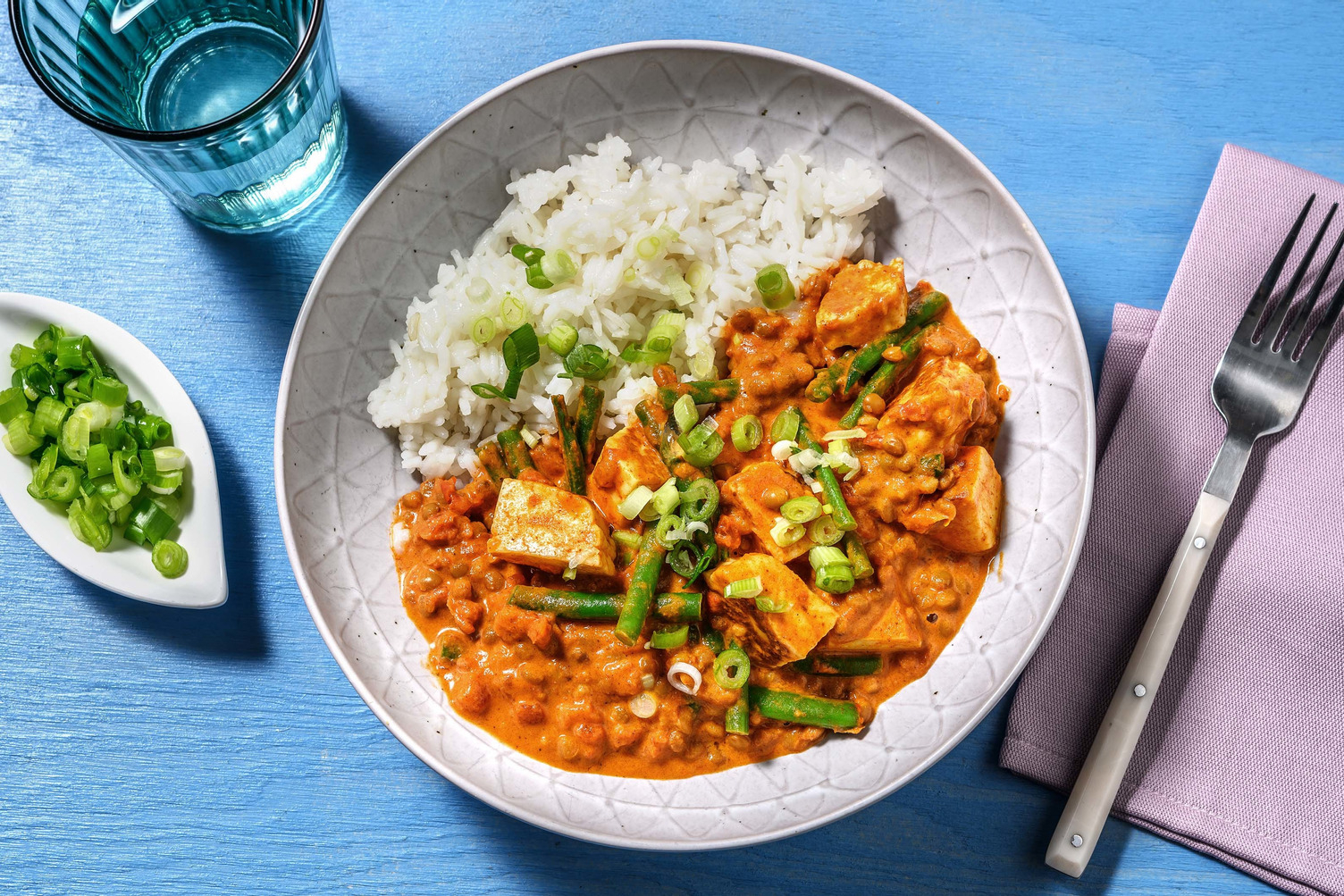 Tikka-Masala-Curry mit Halloumi