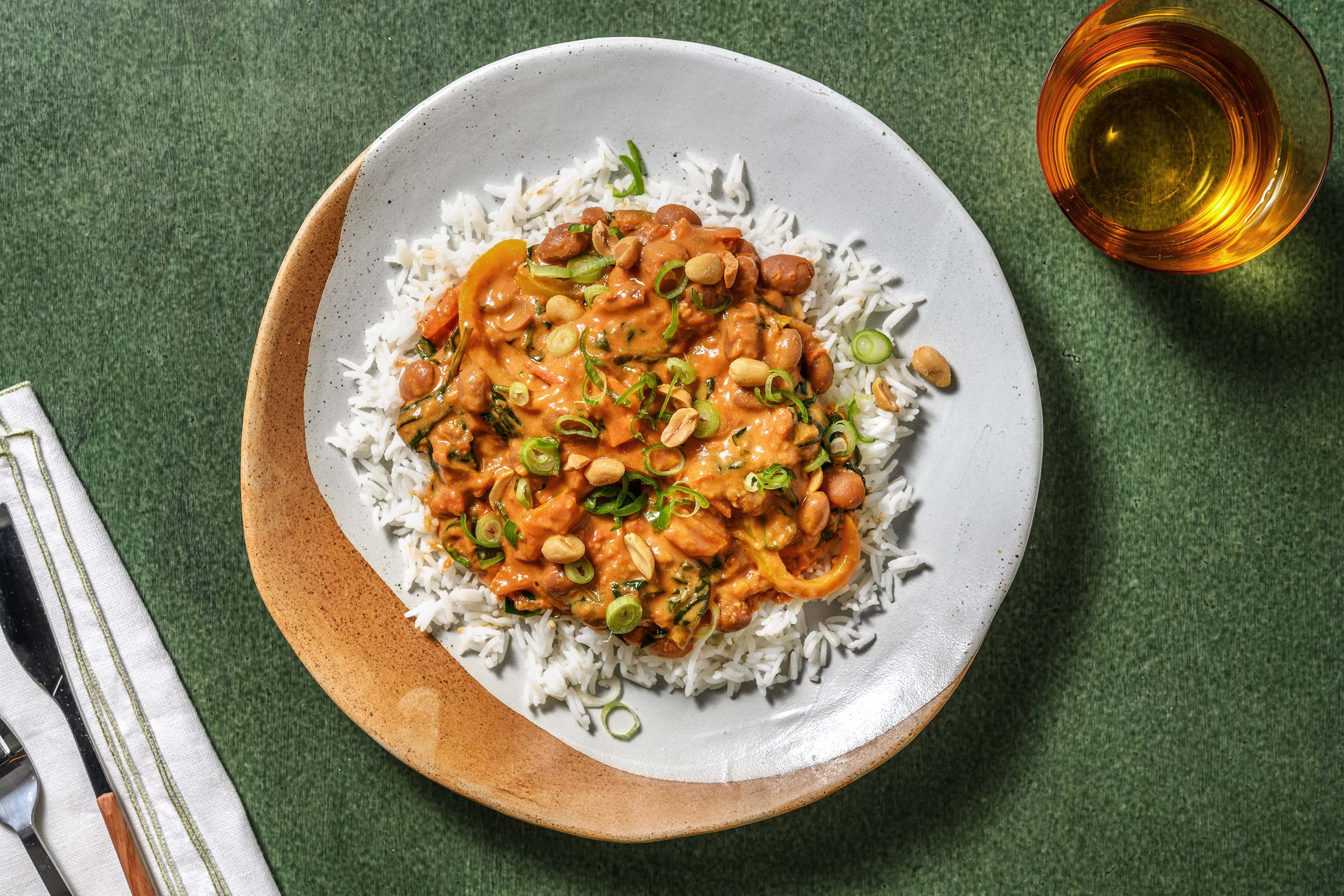 Würziger Erdnusseintopf mit Borlottibohnen