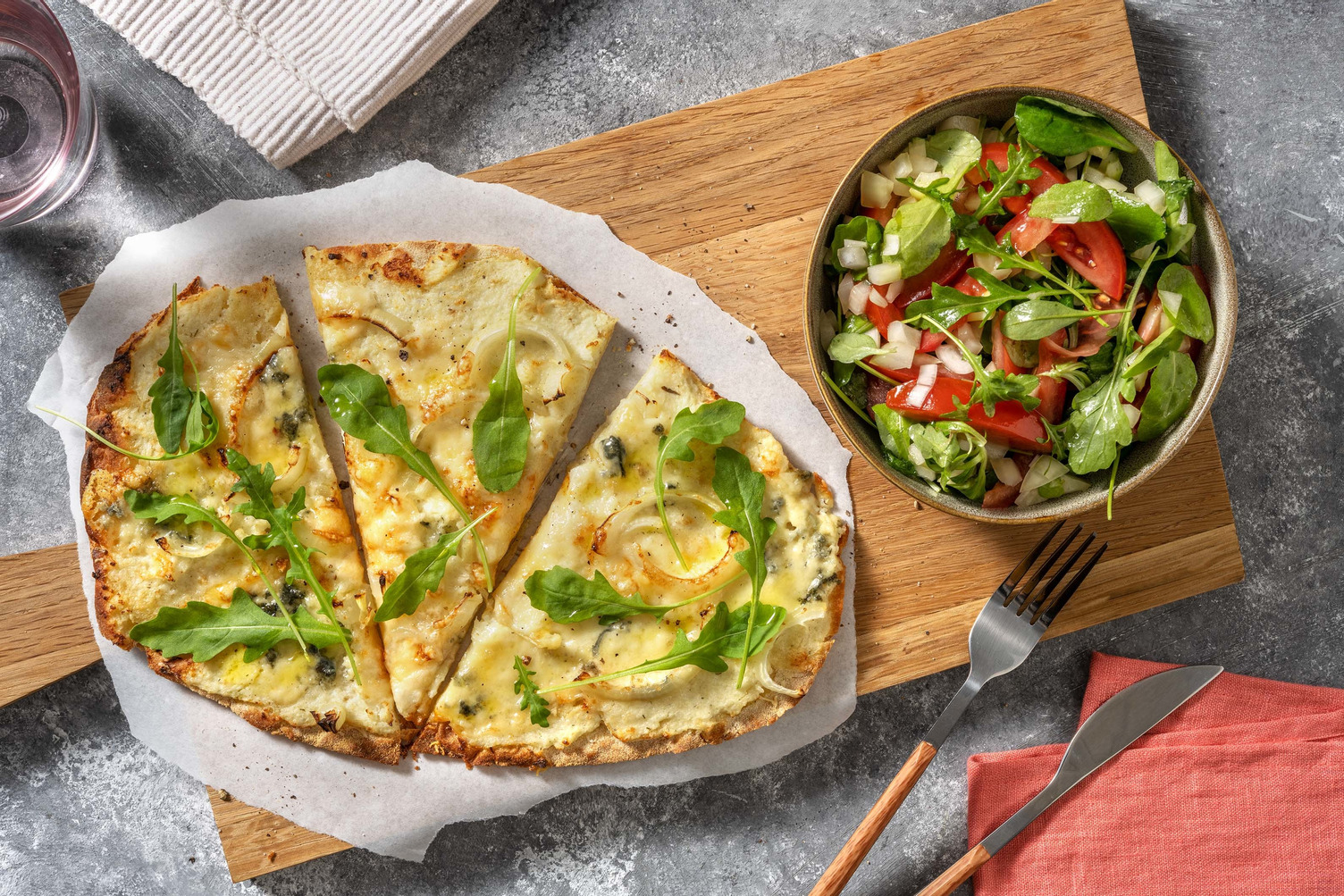 Naanpizza met 4 kazen