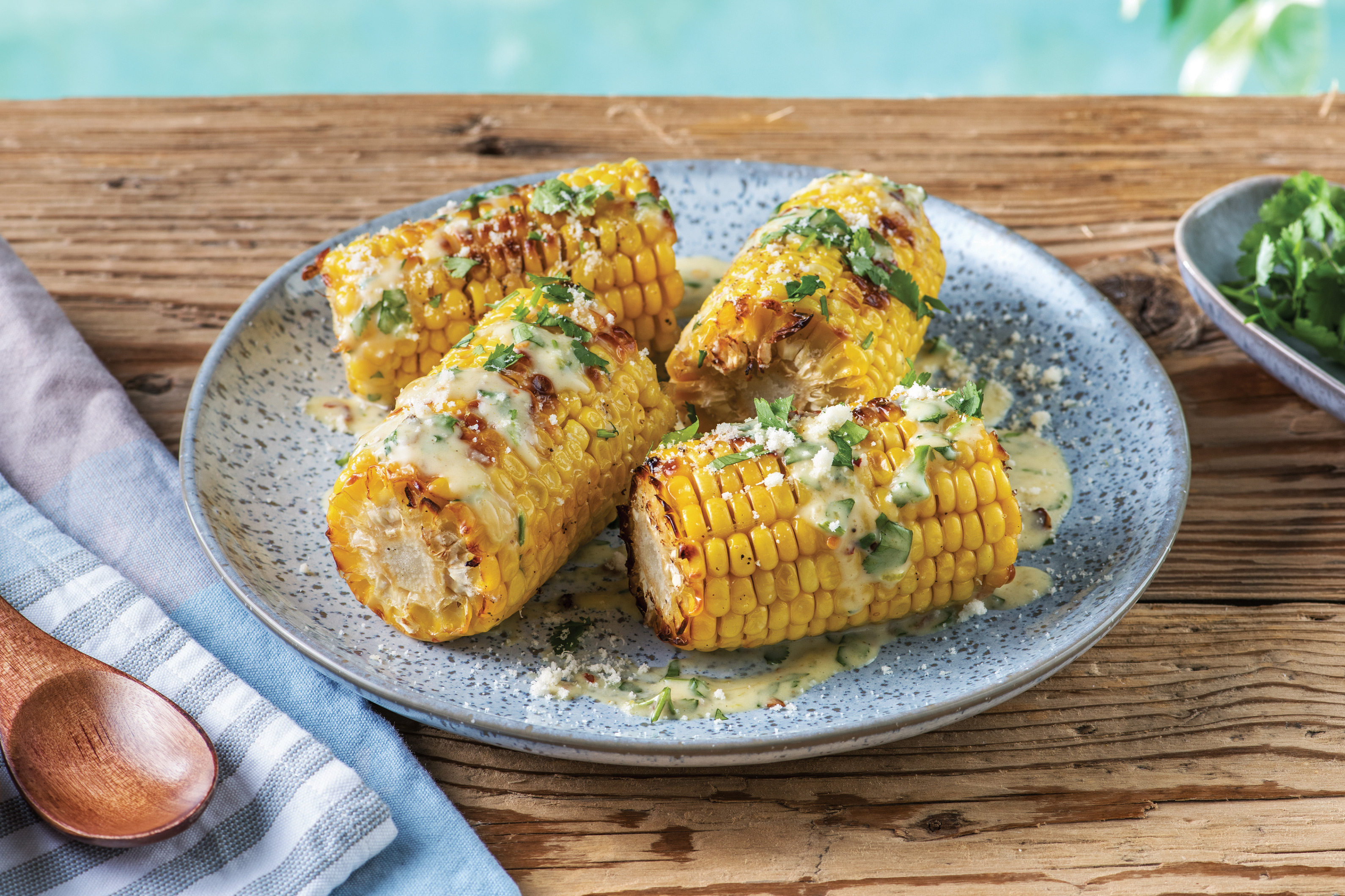 Roasted Corn Cobs & Zesty Mayo