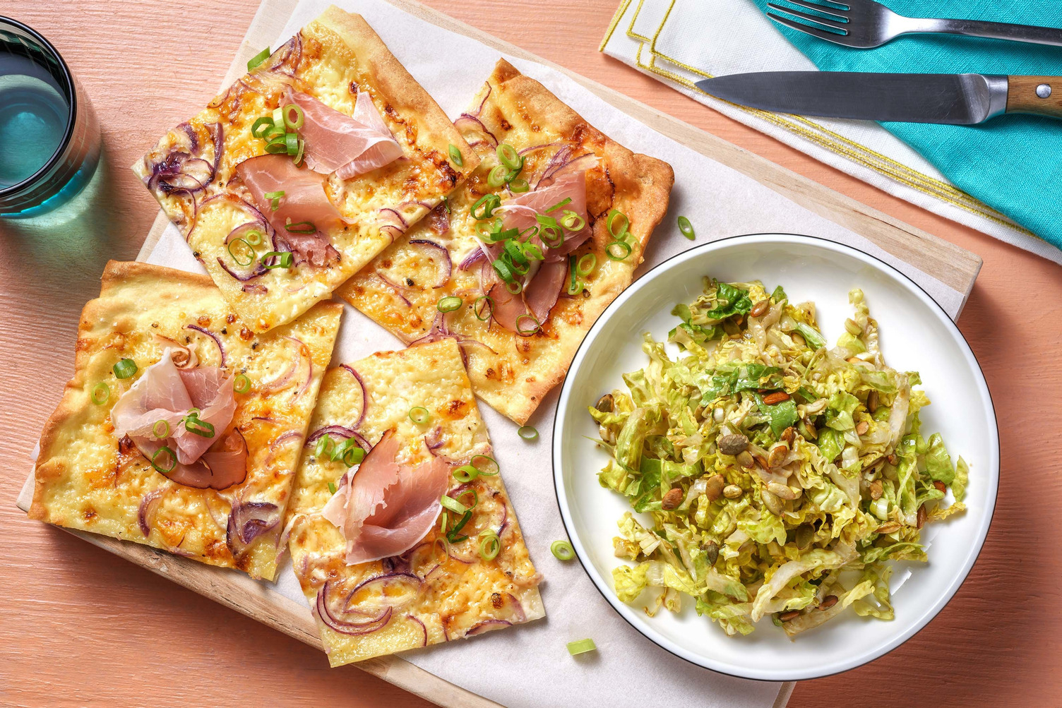 Flammkuchen mit Bündner Rohschinken