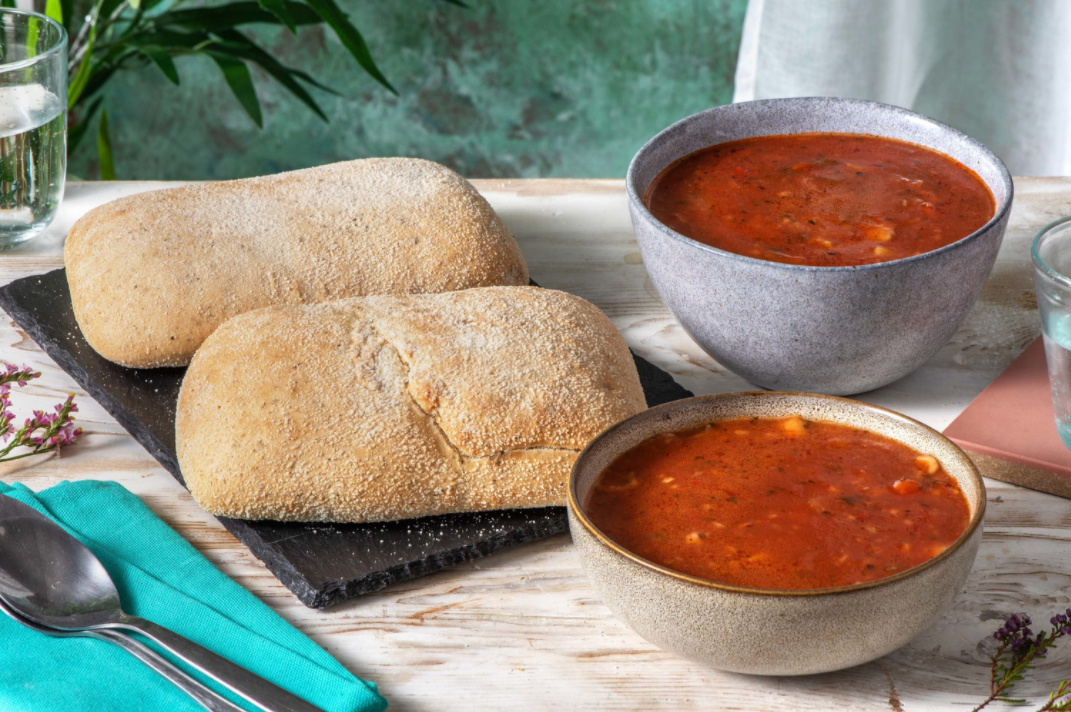 Verse minestrone en pavé met Italiaanse kruiden
