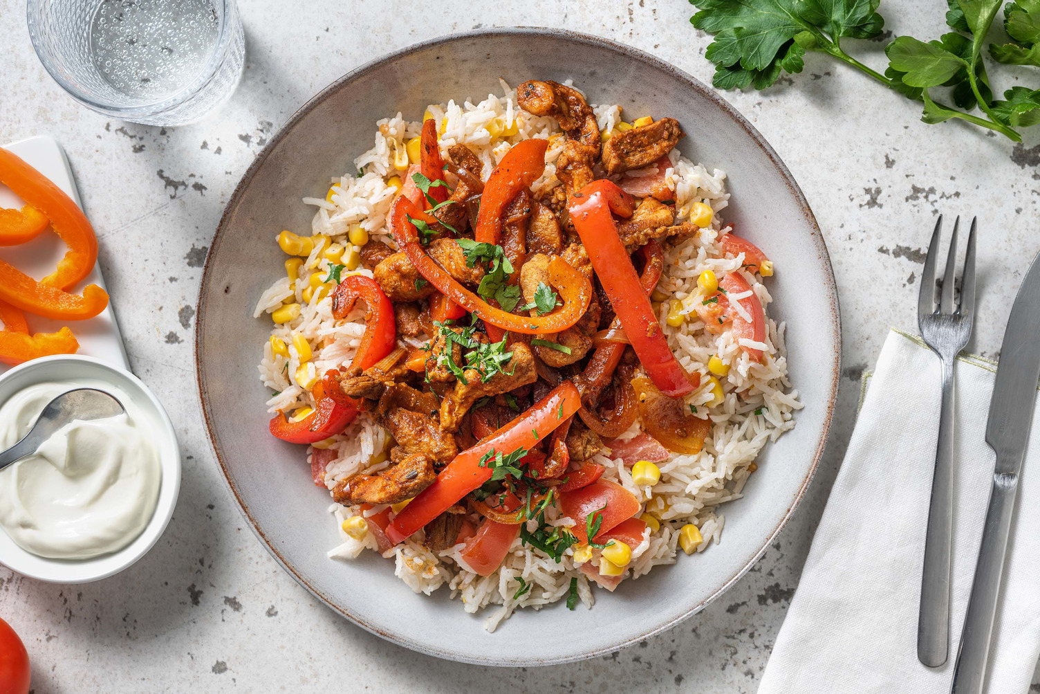 Gyros de porc au poivron