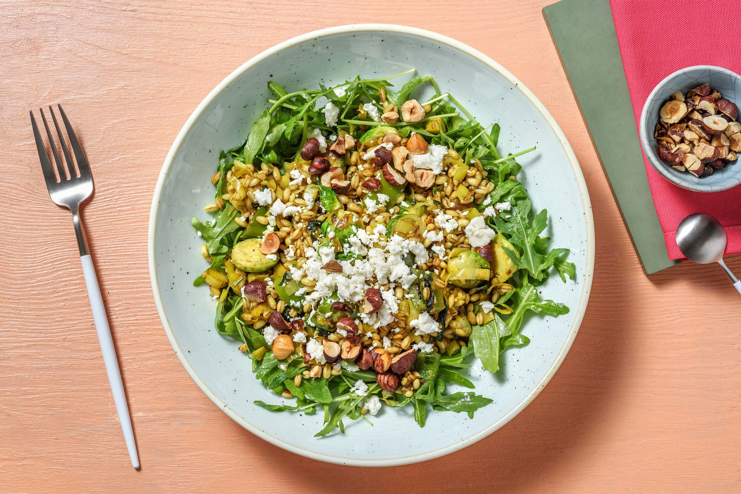 Parelgerst met spruitjes en kerrie