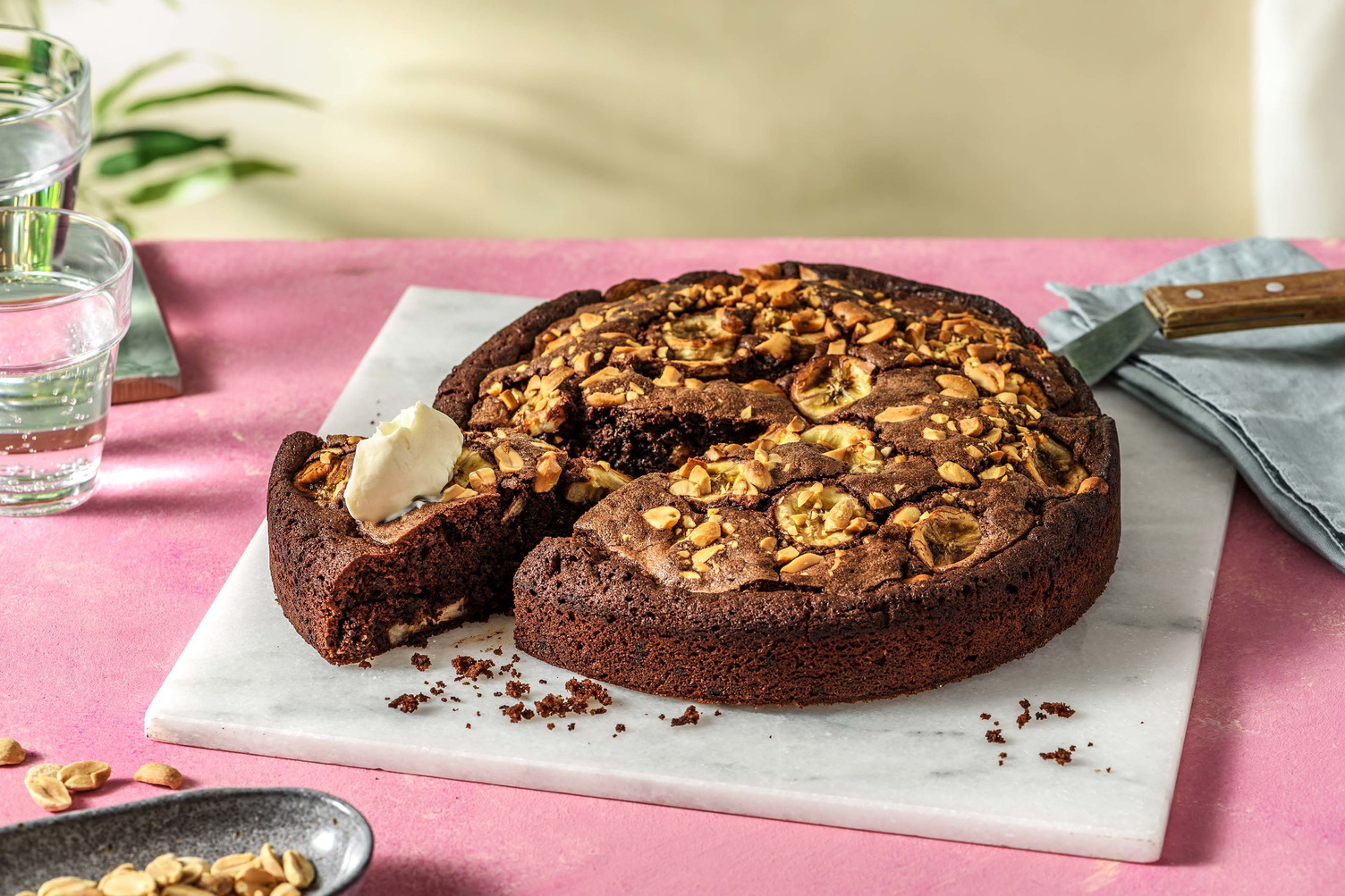 Gâteau au chocolat à la banane et aux cacahuètes