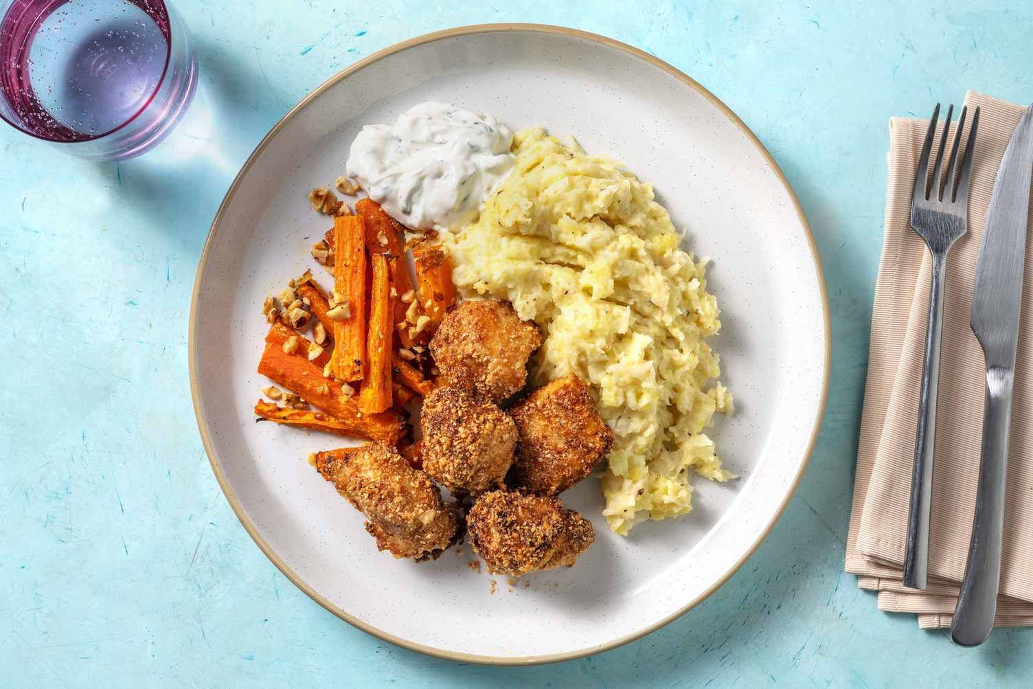 Haselnuss-Bio-Hähnchen-Nuggets