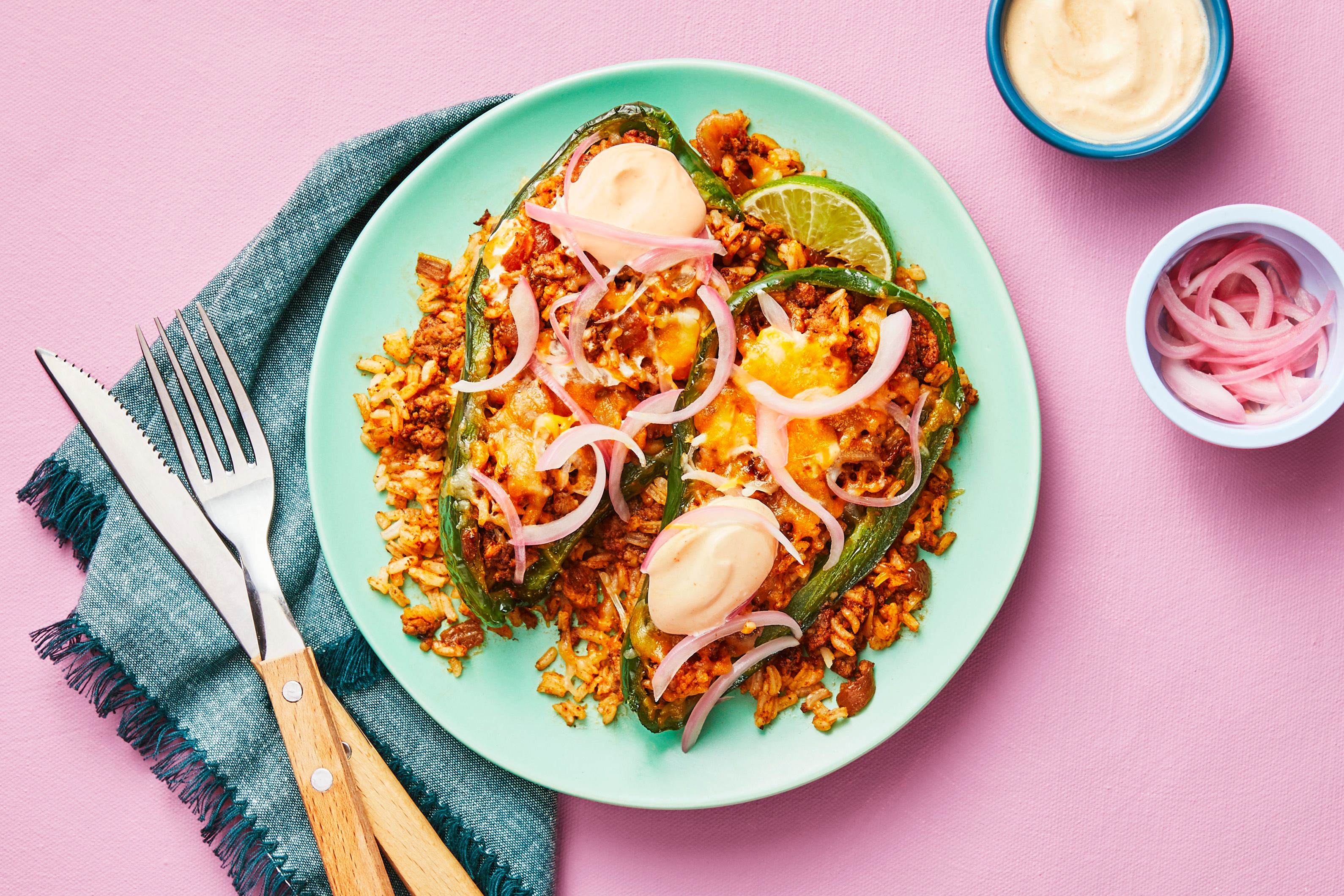 Tex-Mex Turkey Stuffed Poblanos