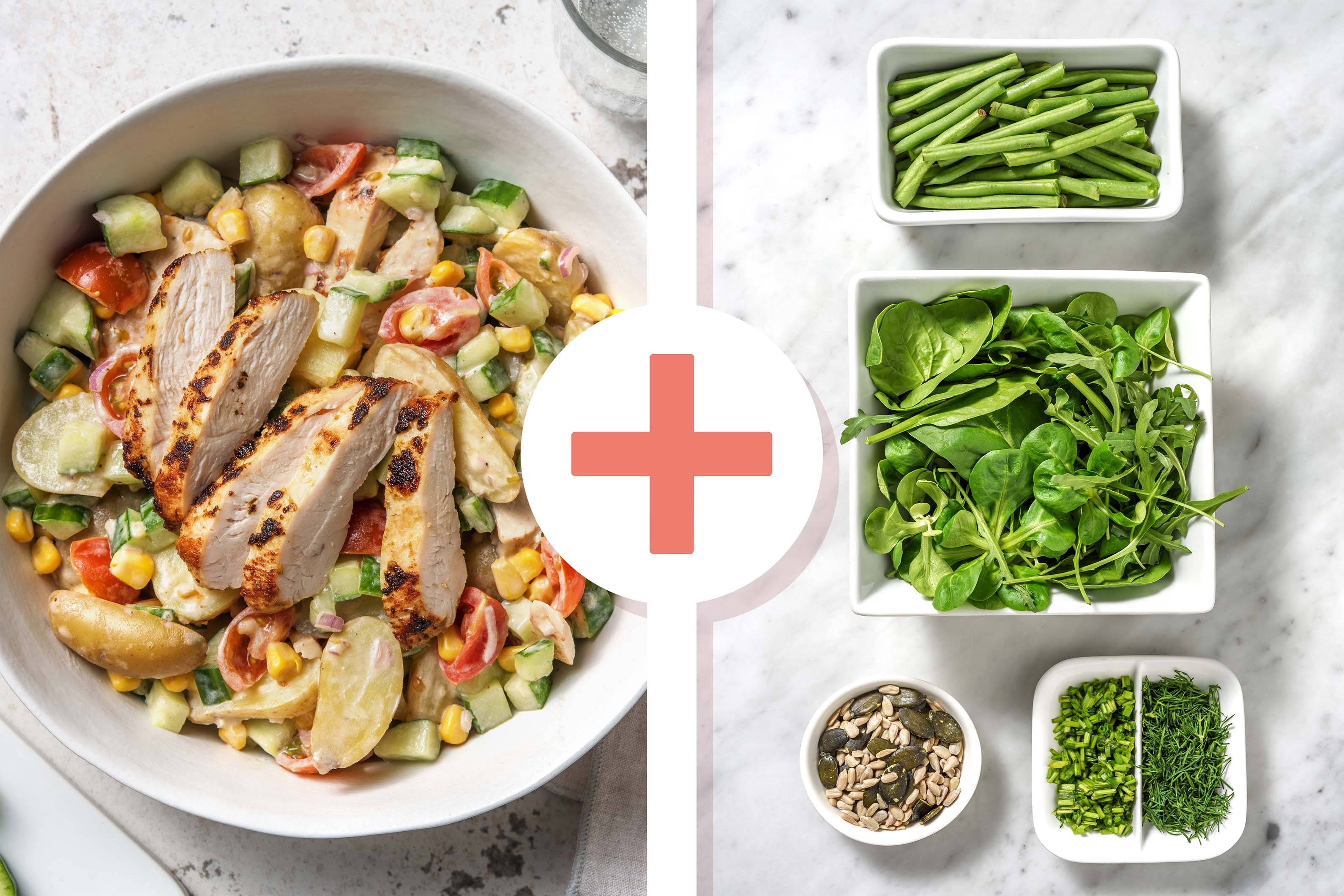 Salade de grenailles au poulet à la méditerranéenne