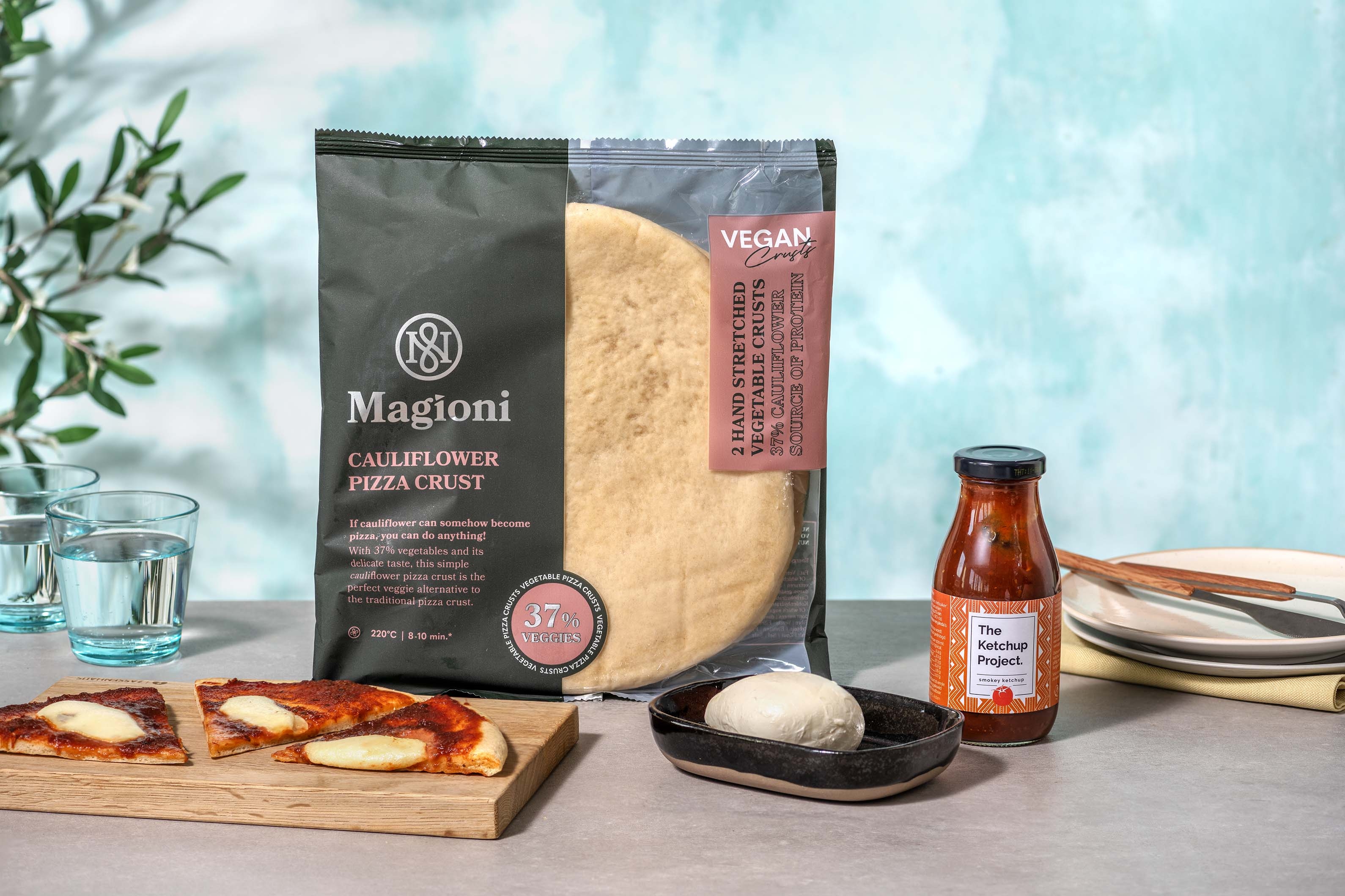 Pizzapakket met groentebodem