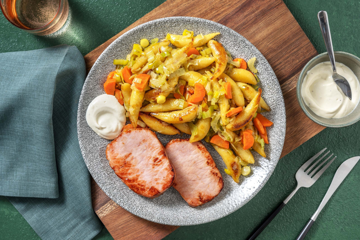 Kasseler mit karamellisiertem Suppengrün