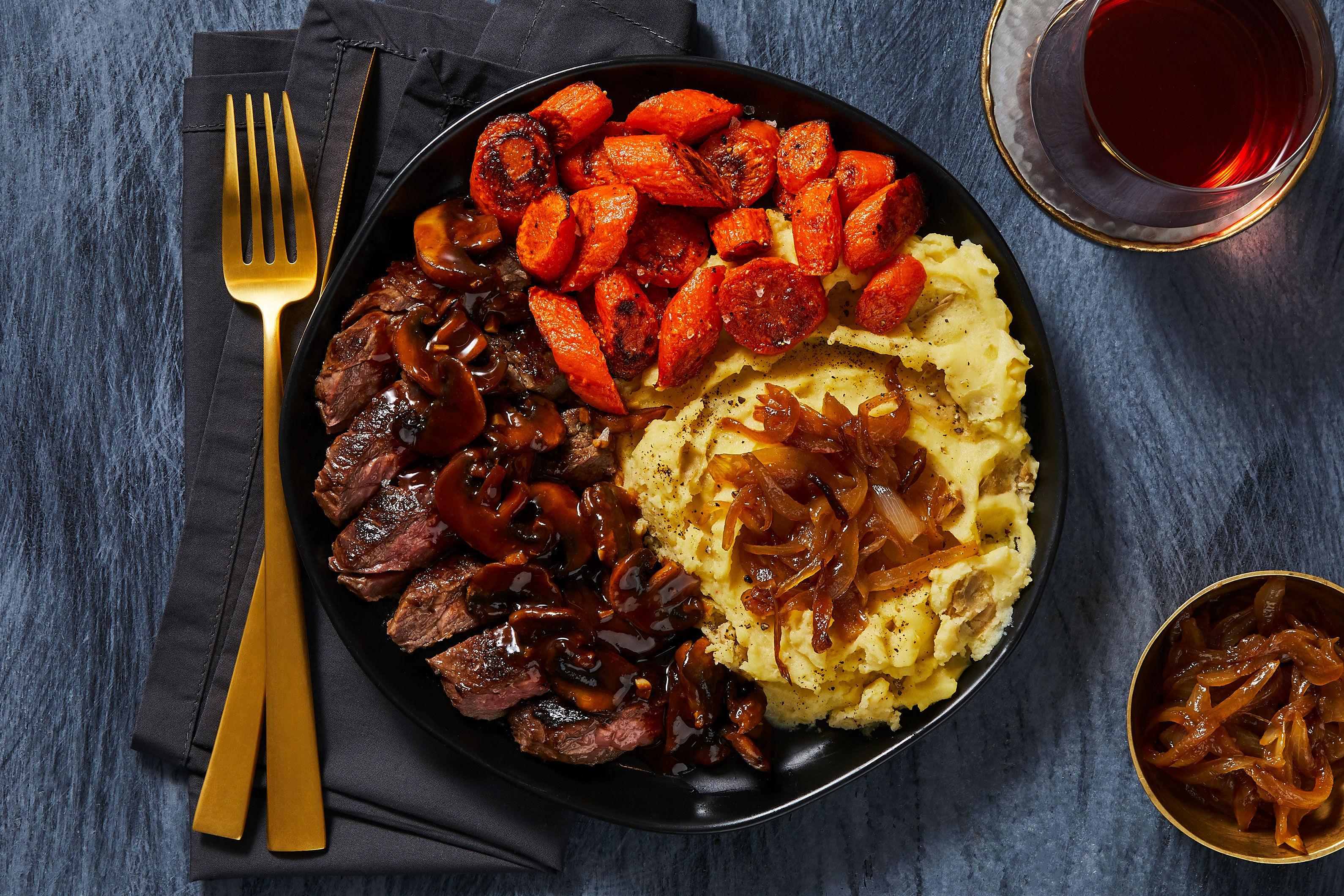 Bavette Steak in a Mushroom Sauce