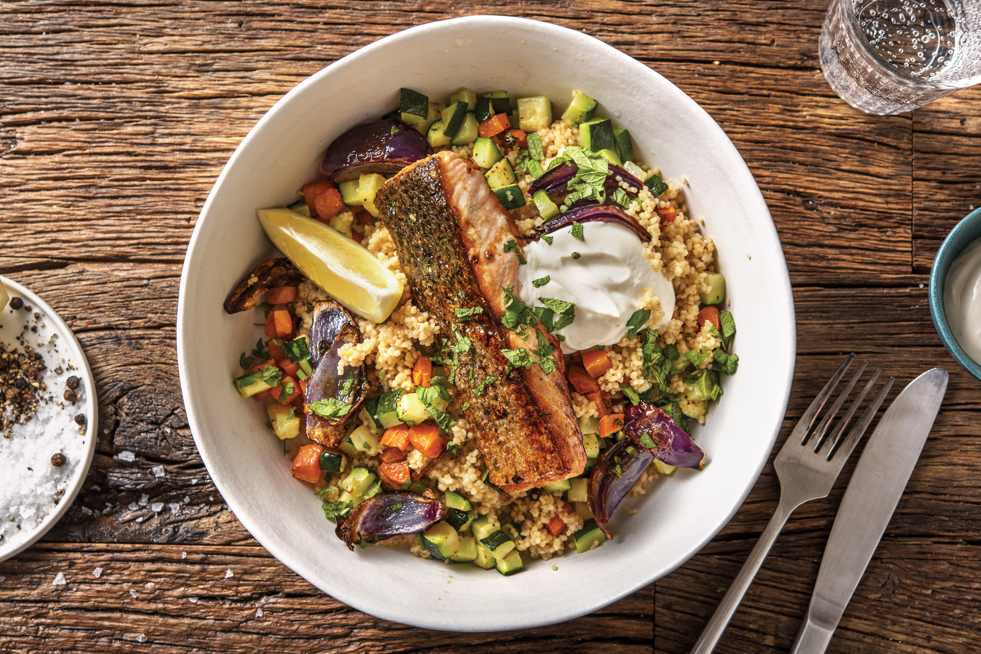 Honey-Glazed Salmon Bulgur Bowl
