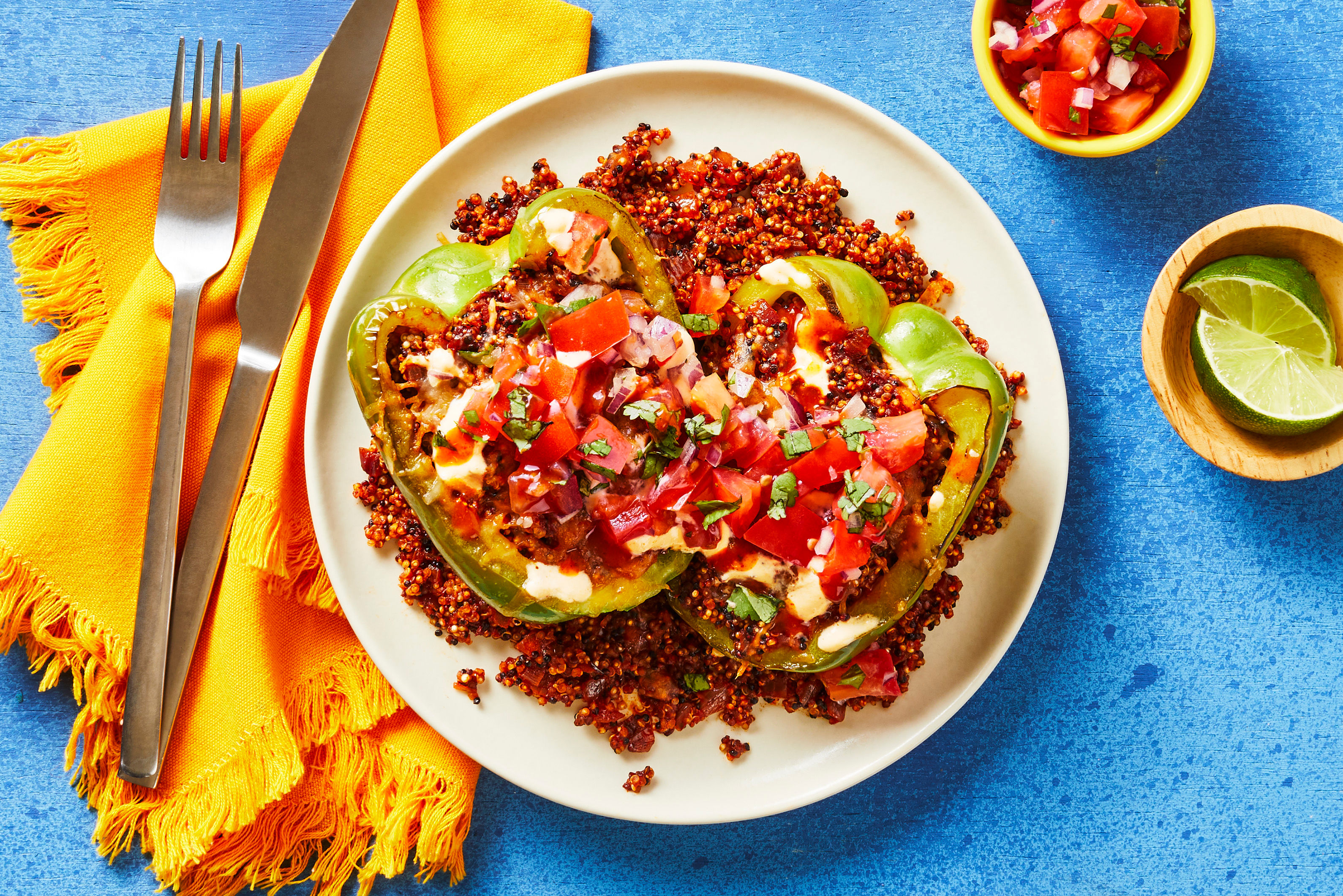 Cheesy Quinoa-Stuffed Peppers