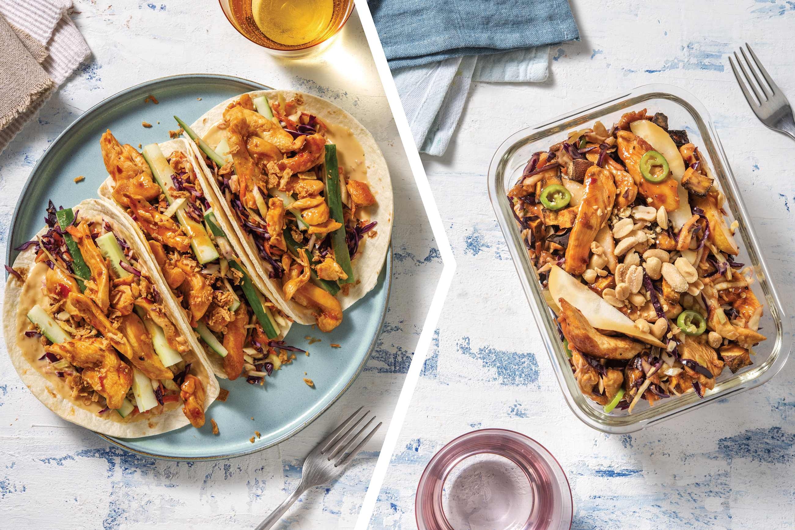Asian-Style Chicken & Slaw Tacos