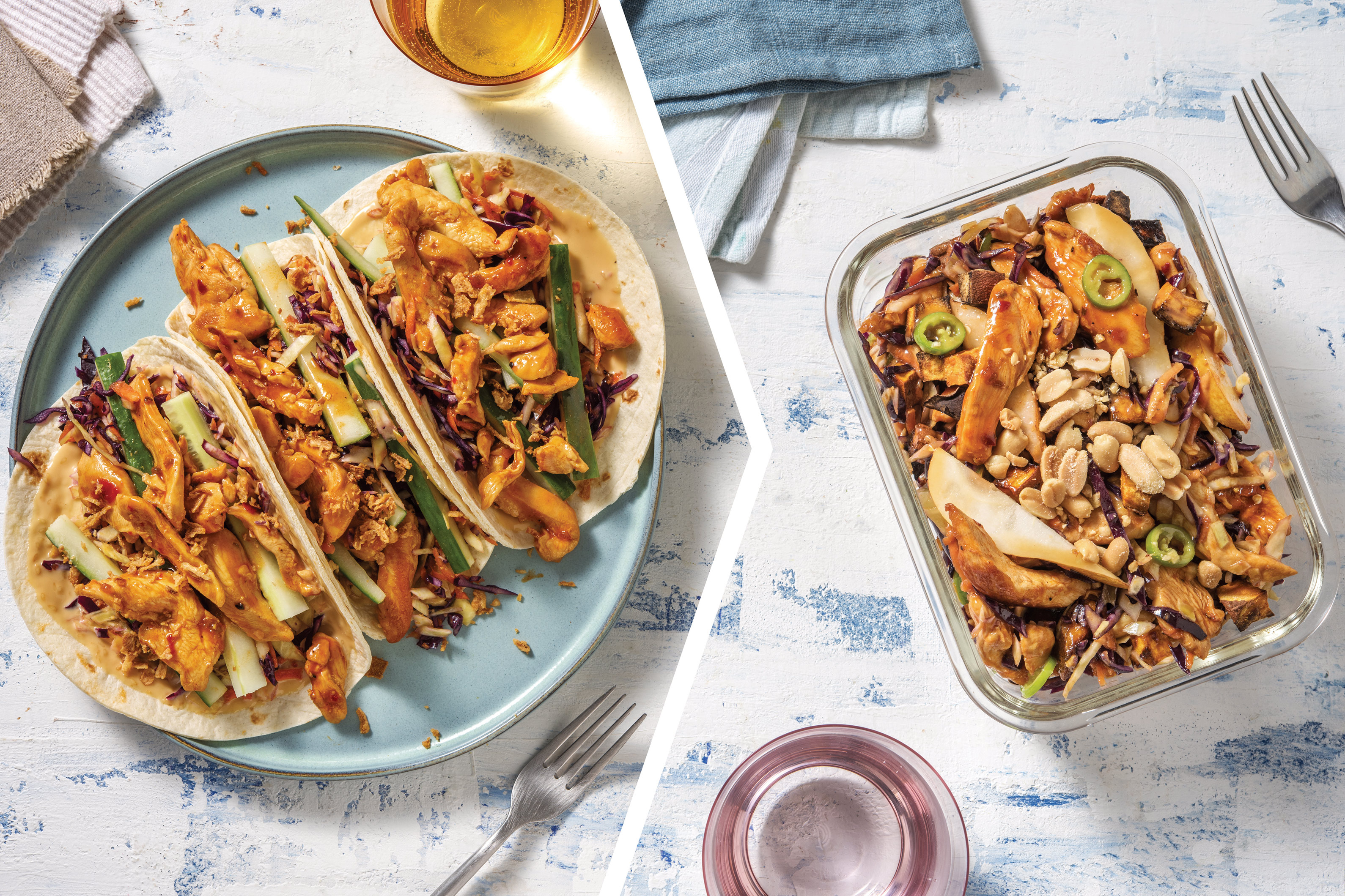 Asian Chicken & Slaw Tacos for Dinner