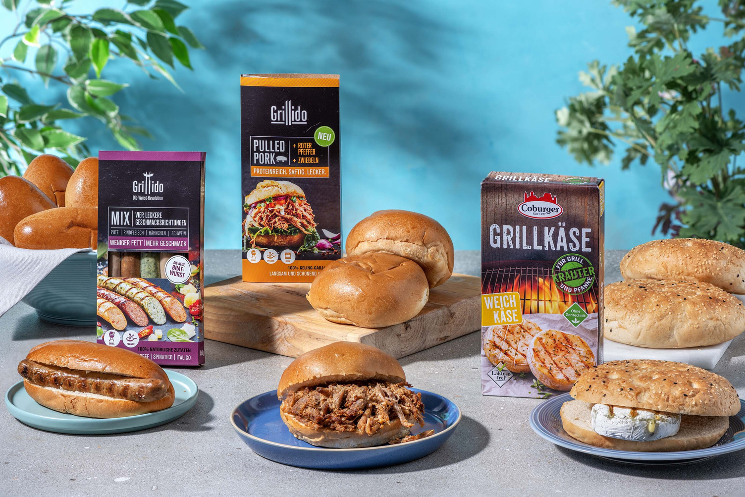 Günstiger im Multi-Paket: Pulled Pork Burger, Hot Dog Basics & Grilled-Cheese-Paket