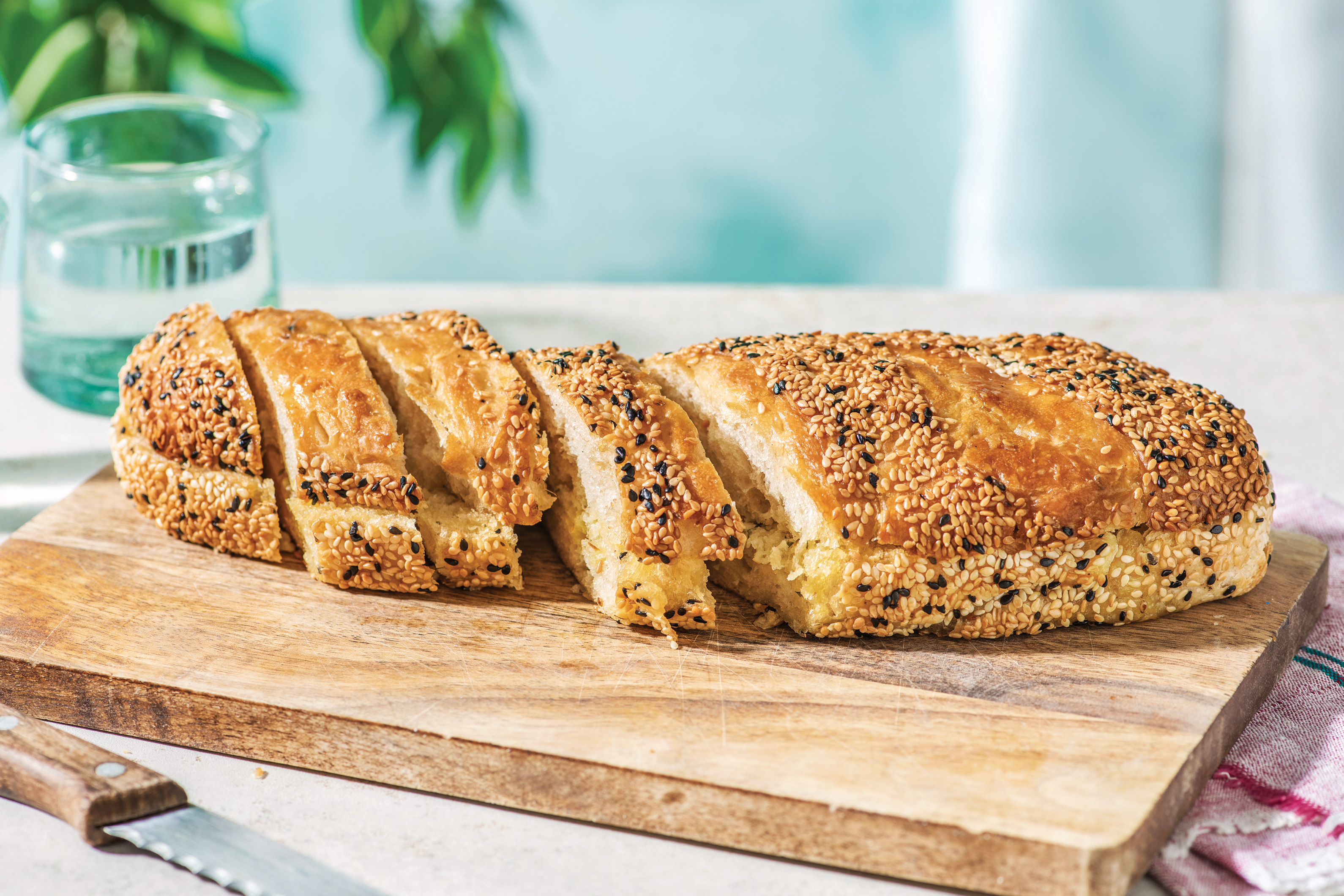Sesame-Crusted Garlic Bread
