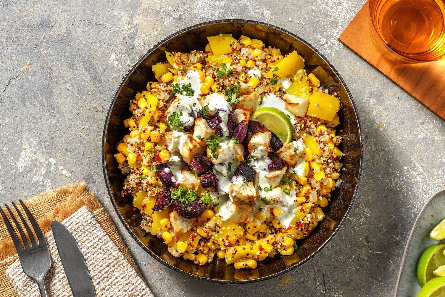 Bowl Peruano! Quinoa mit Topinambur & Jalapeño-Soße