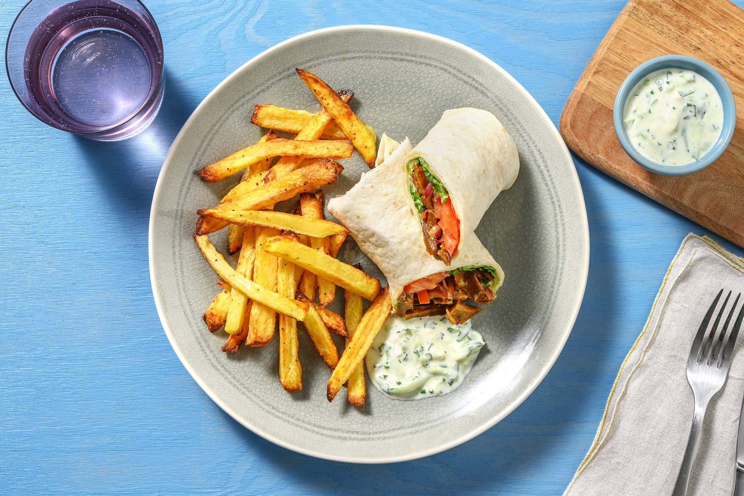 Veganer Gyros-Wrap mit Zaziki